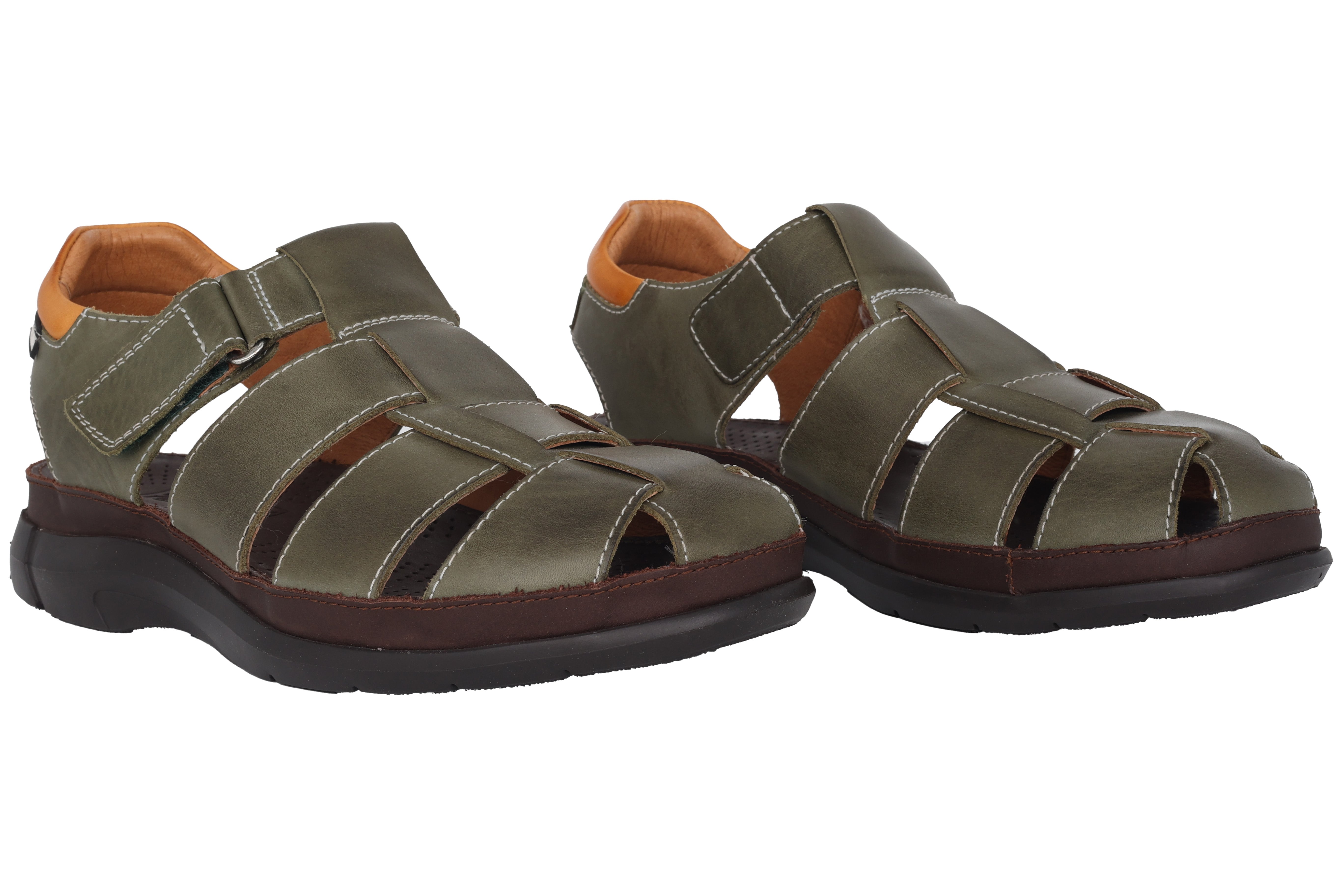 'Oropesa' men's semi-closed sandal - Green