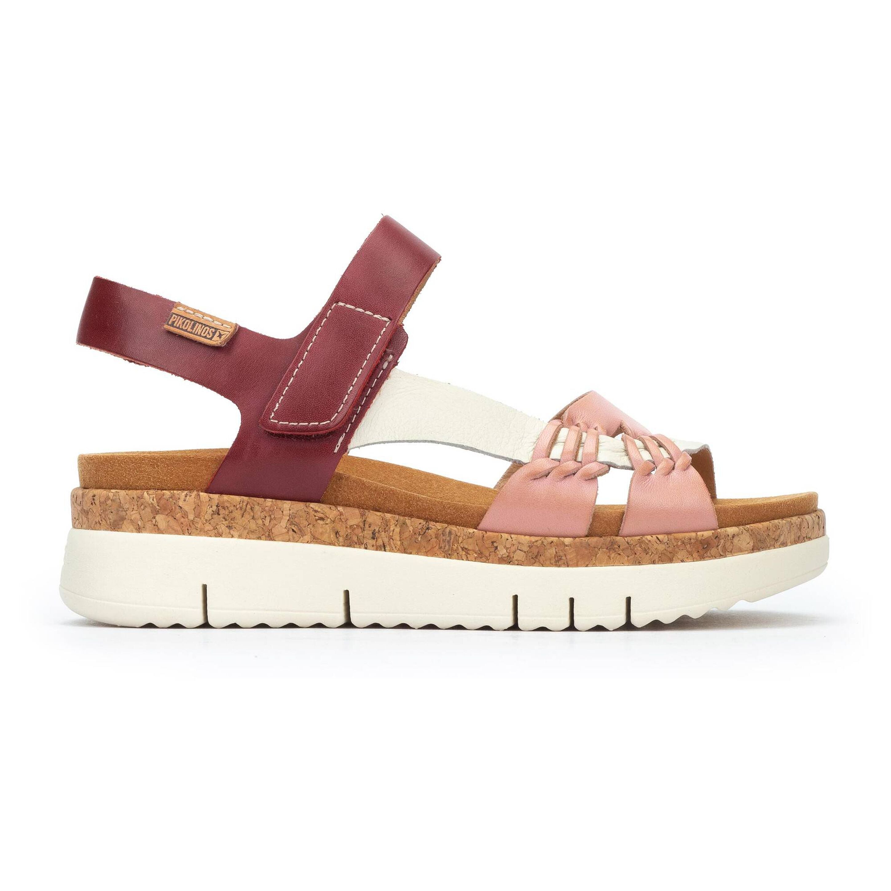 'Palma' women's sandal - pink white red mix