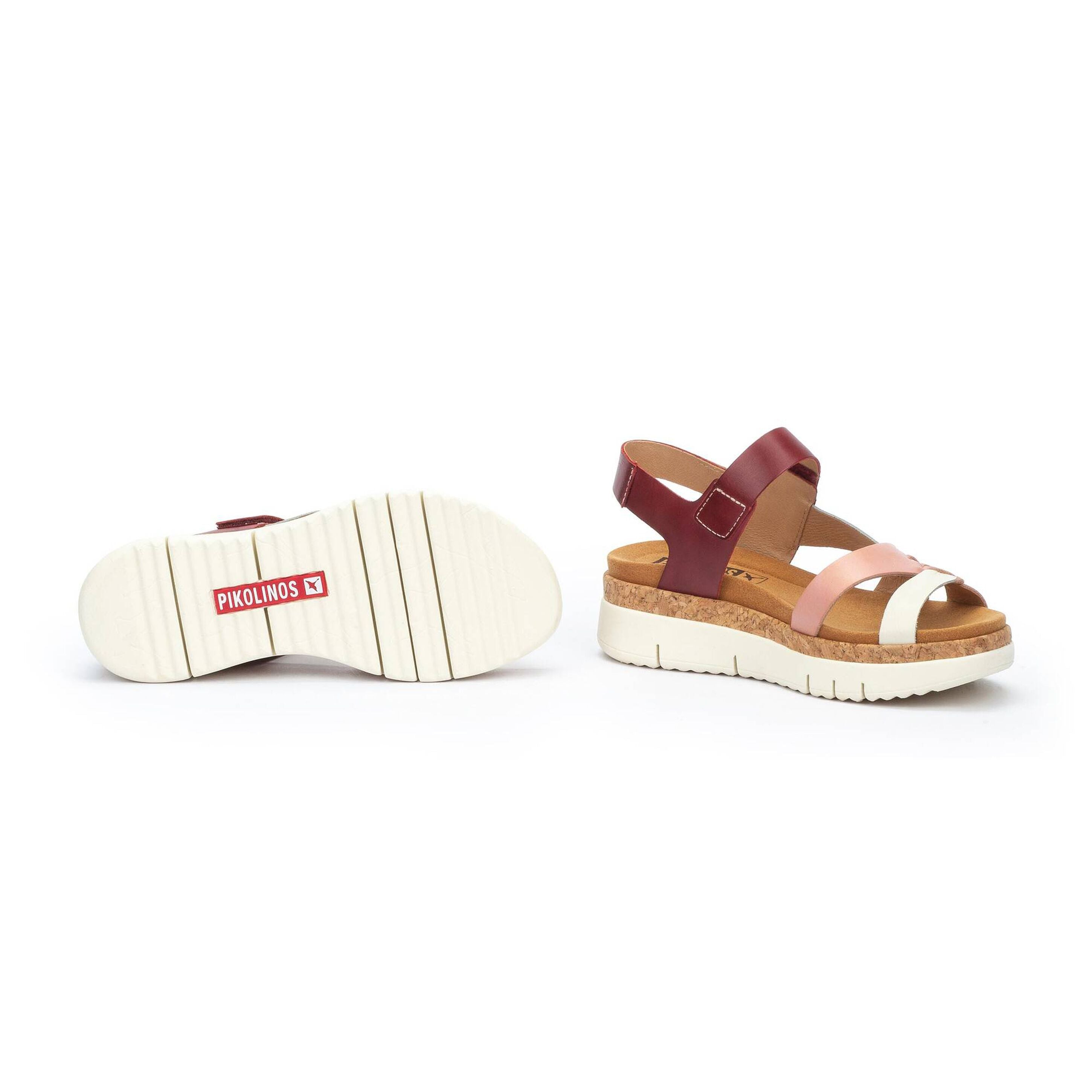 'Palma' women's sandal - pink white red mix