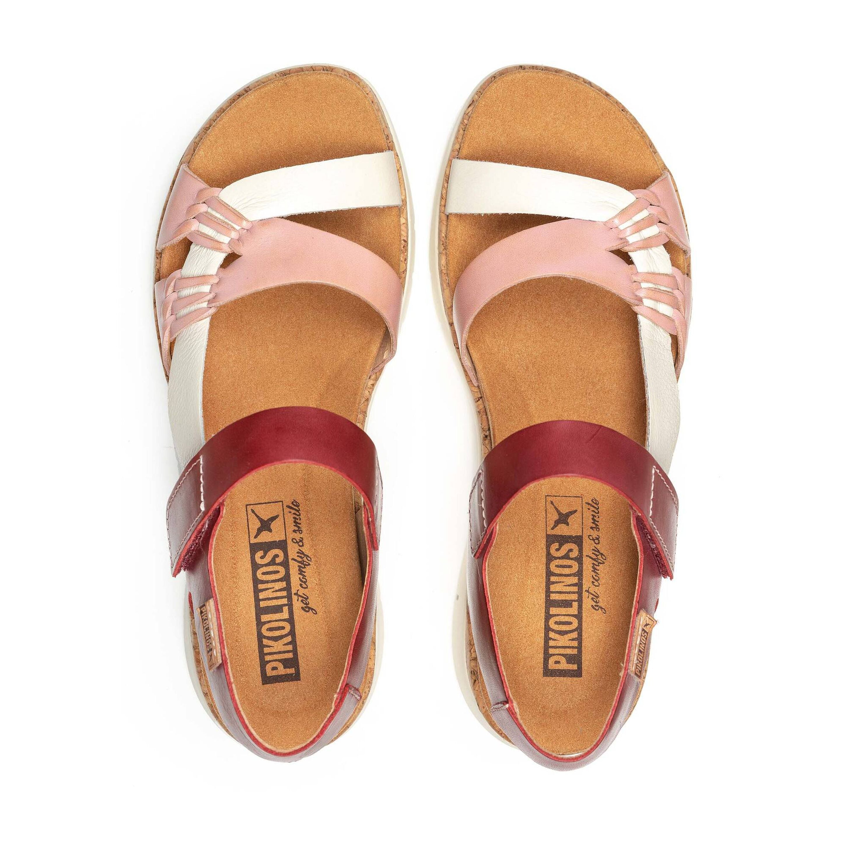 'Palma' women's sandal - pink white red mix