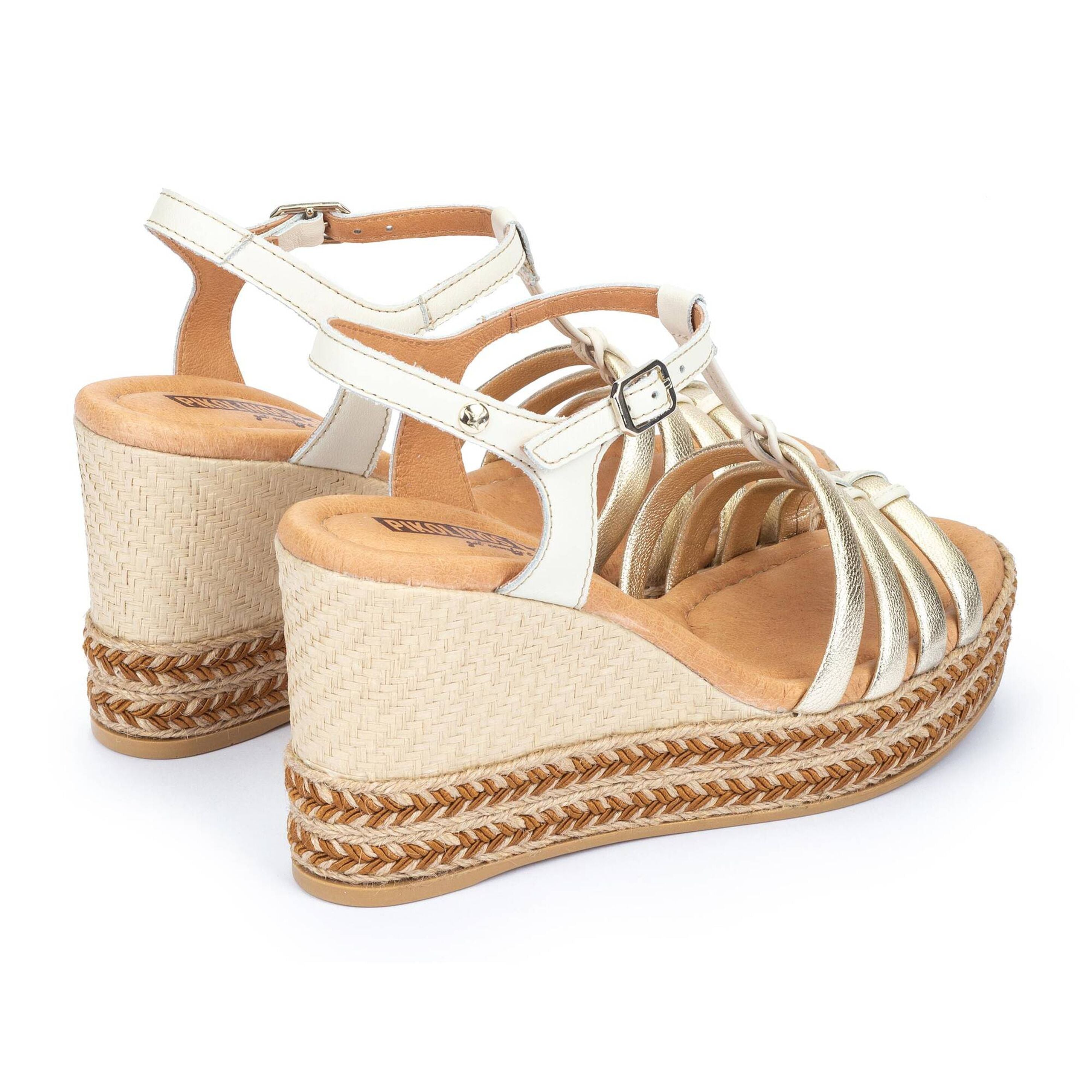 'Ronda' sandalia con cuña para mujer - dorado