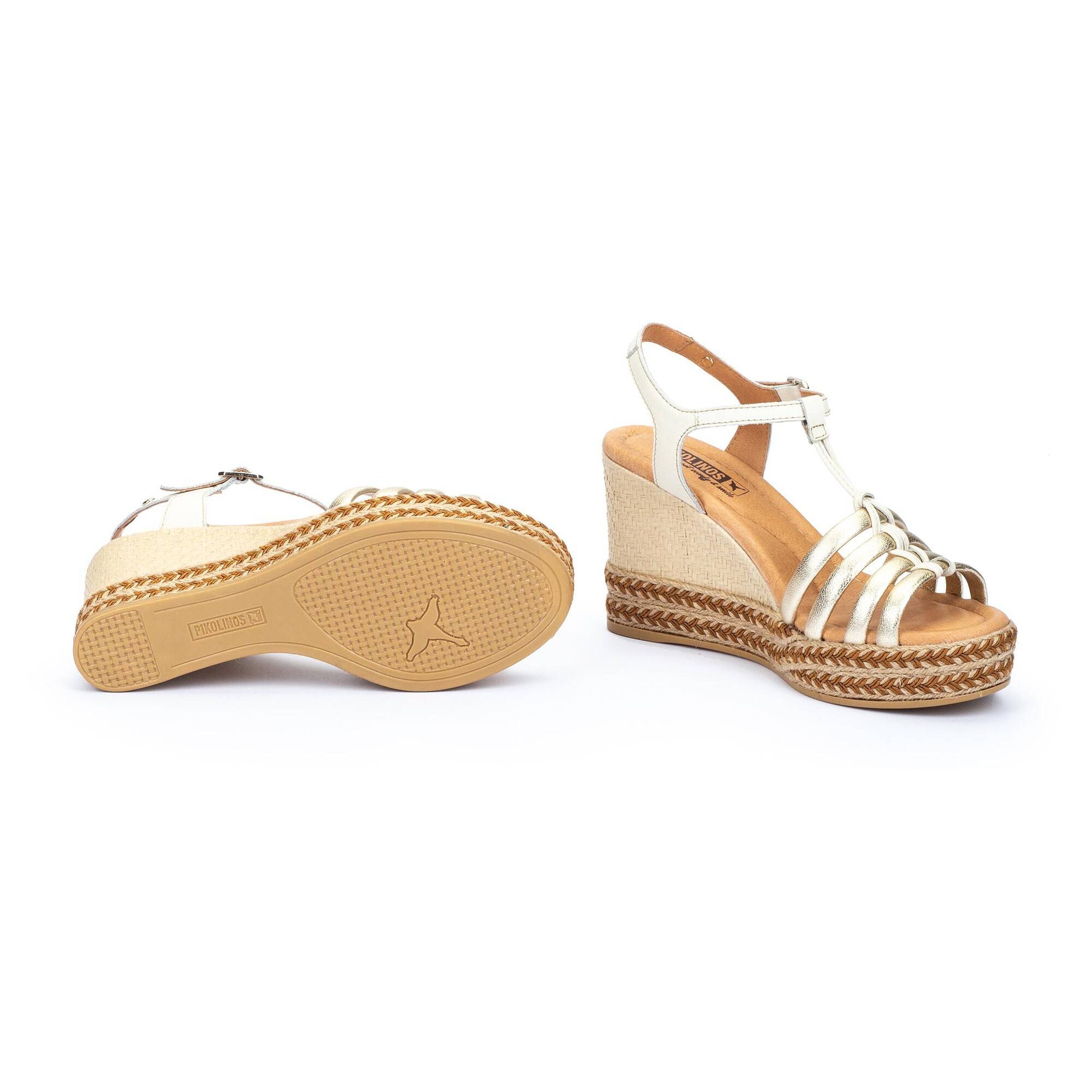 'Ronda' sandalia con cuña para mujer - dorado