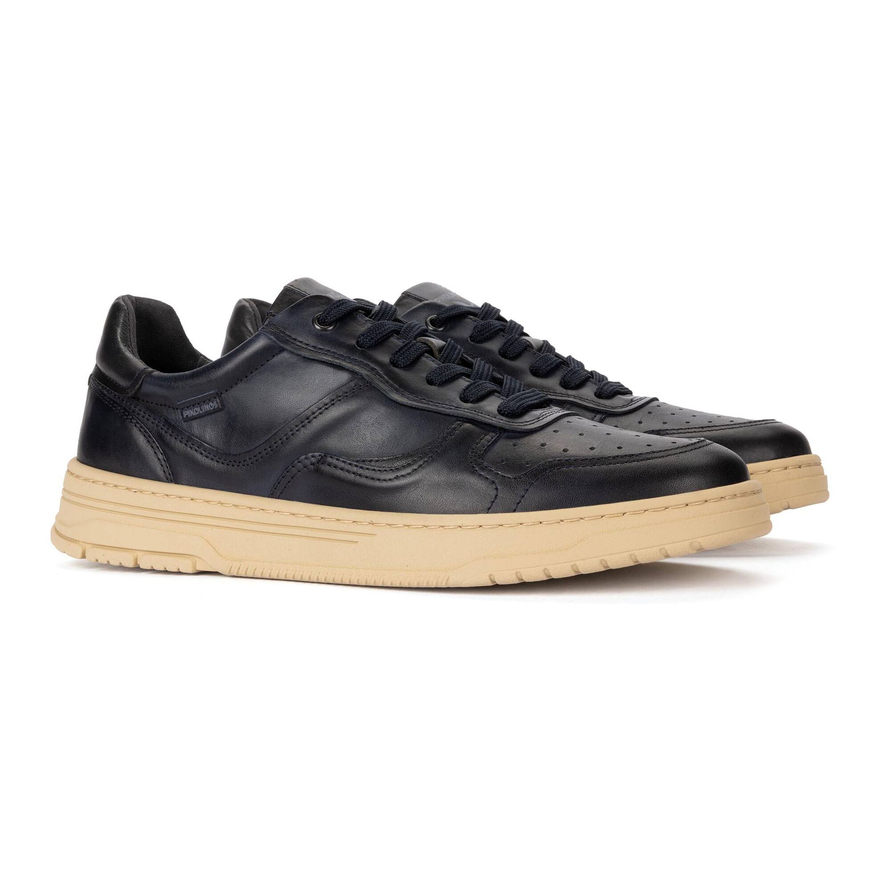 'Salinas' men's leather sneaker - dark blue