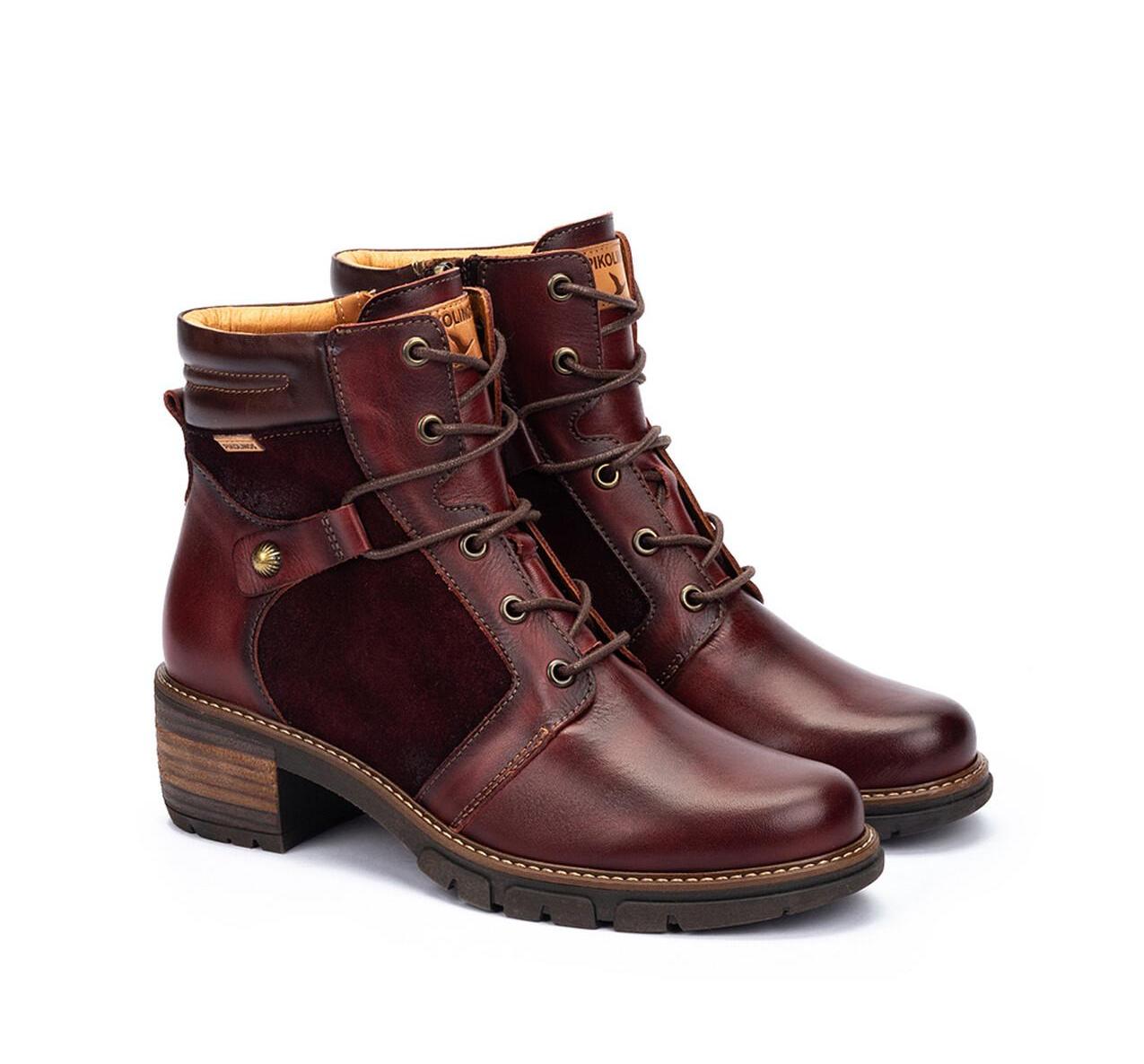 'San Sebastia' women's lace-zip boot - Red