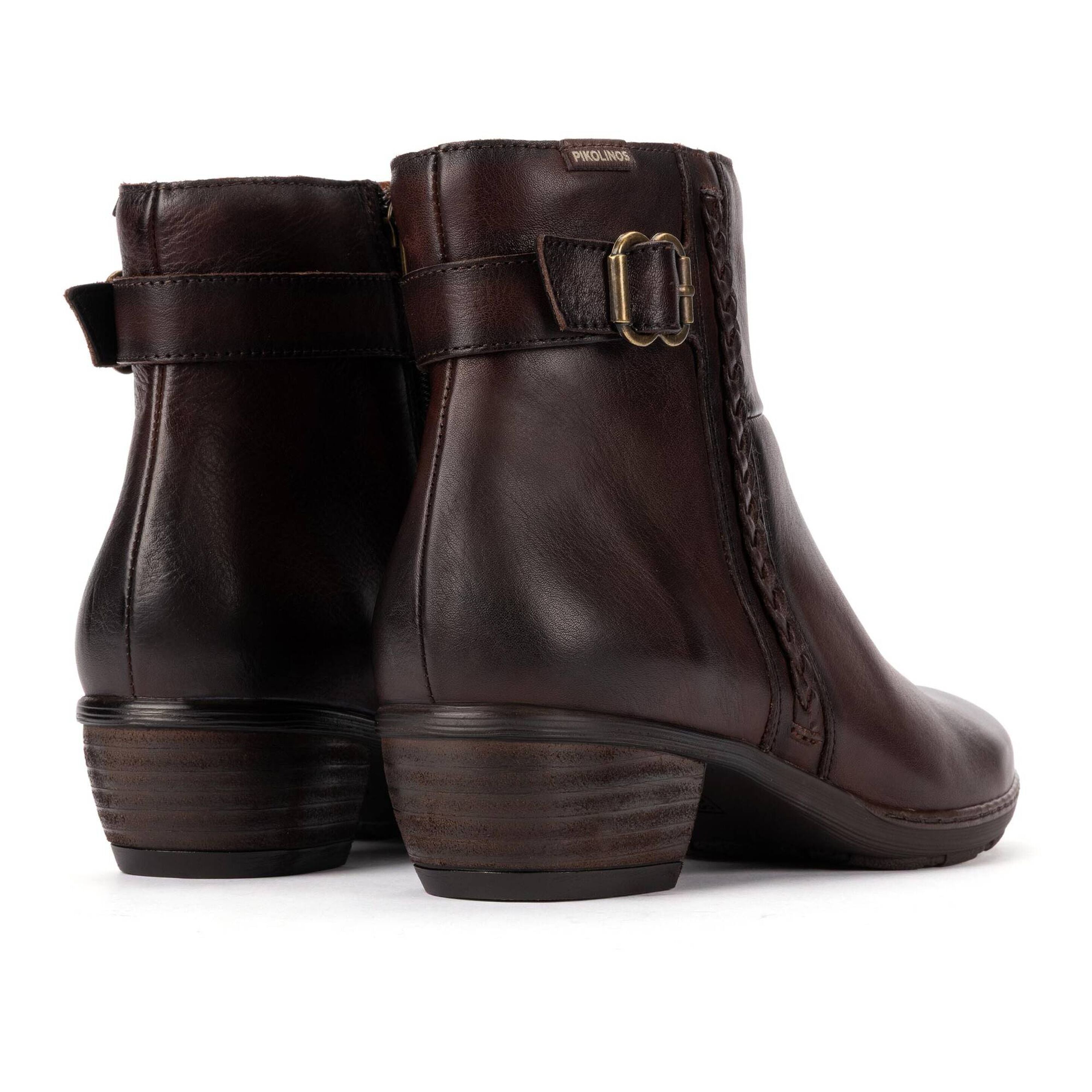 'Utiel' women's leather ankle boot - dark brown