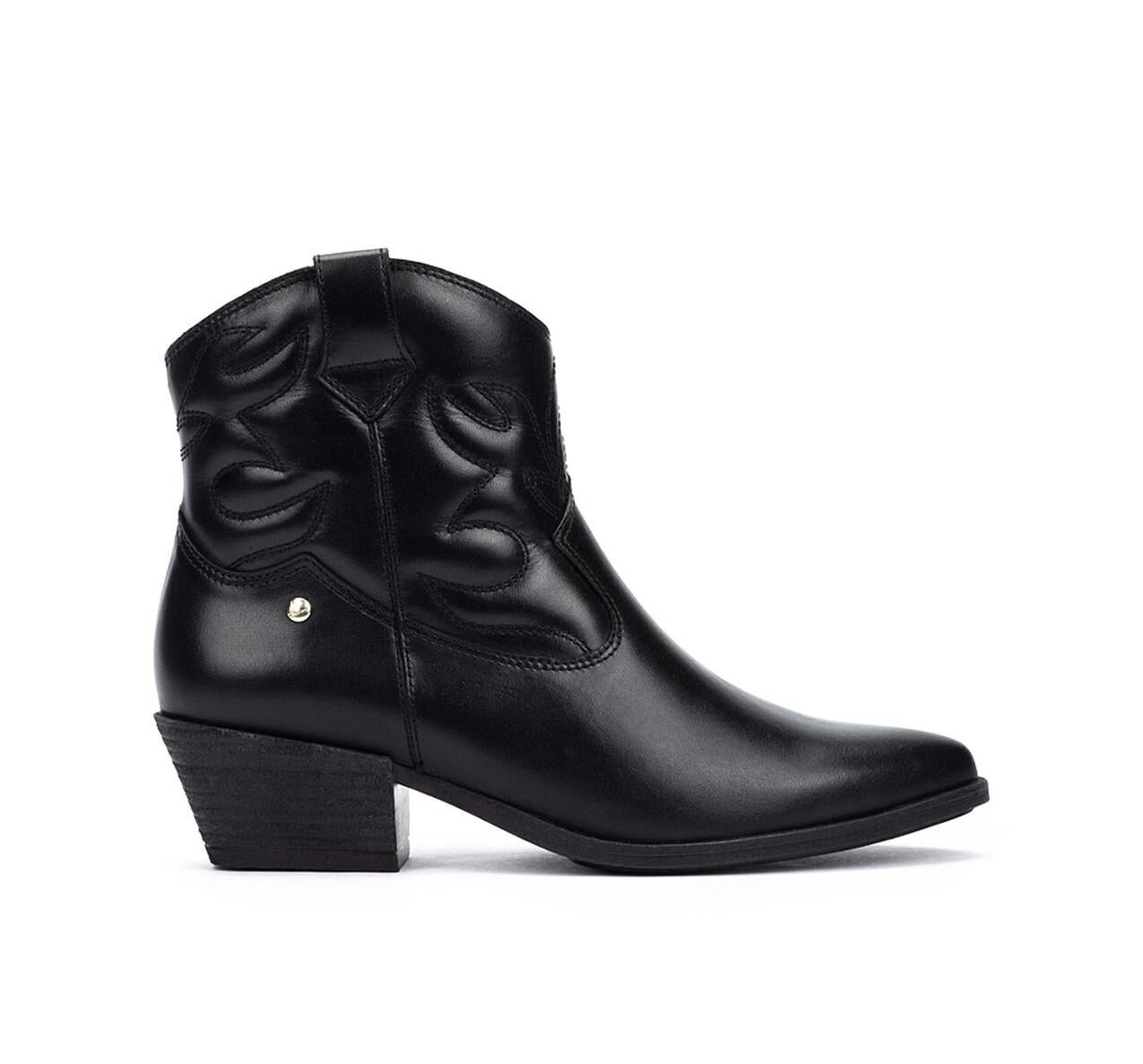 'Vergel' women's cowboy type ankle boot - Black