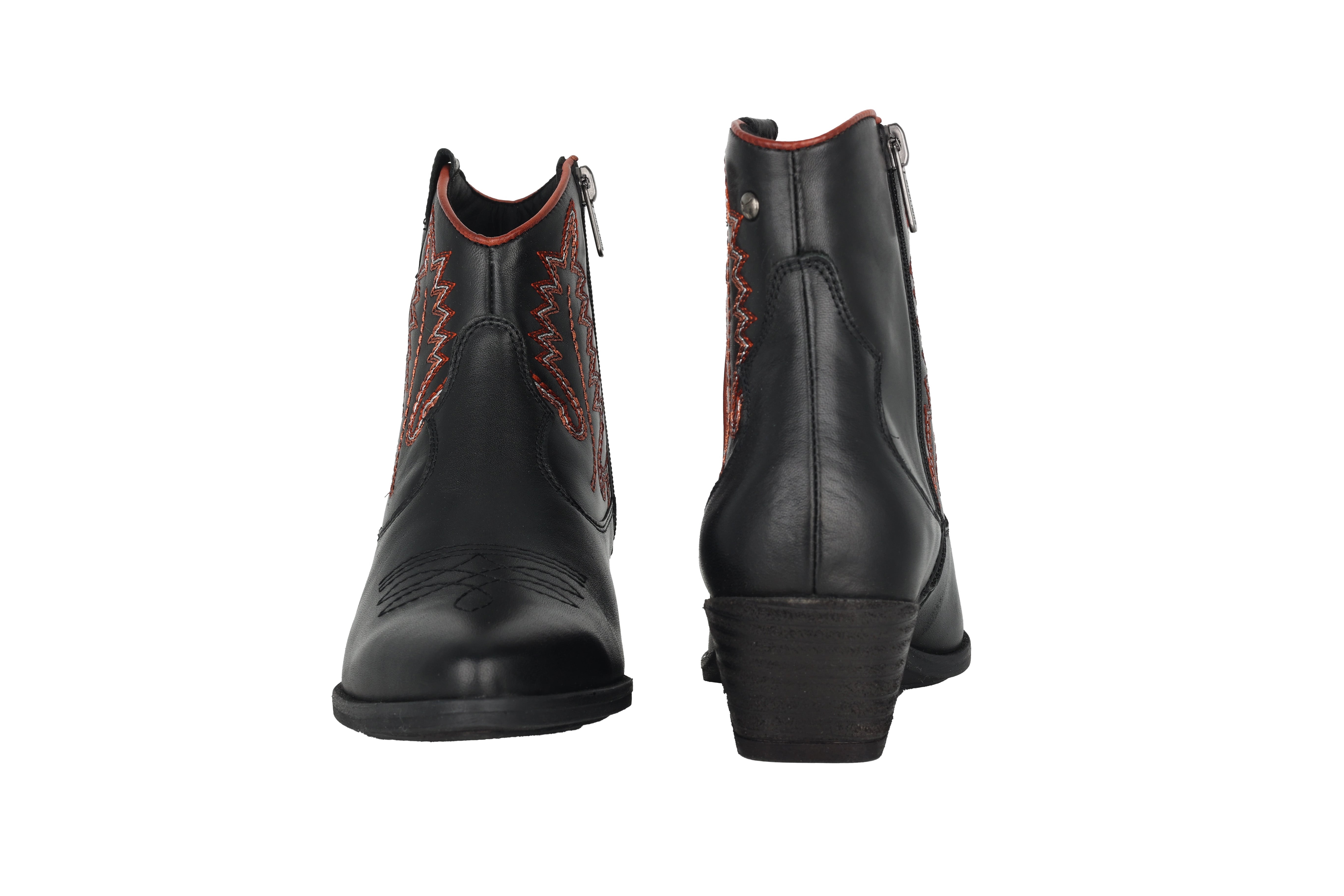 'Vergel' women's cowboy type ankle boot - black