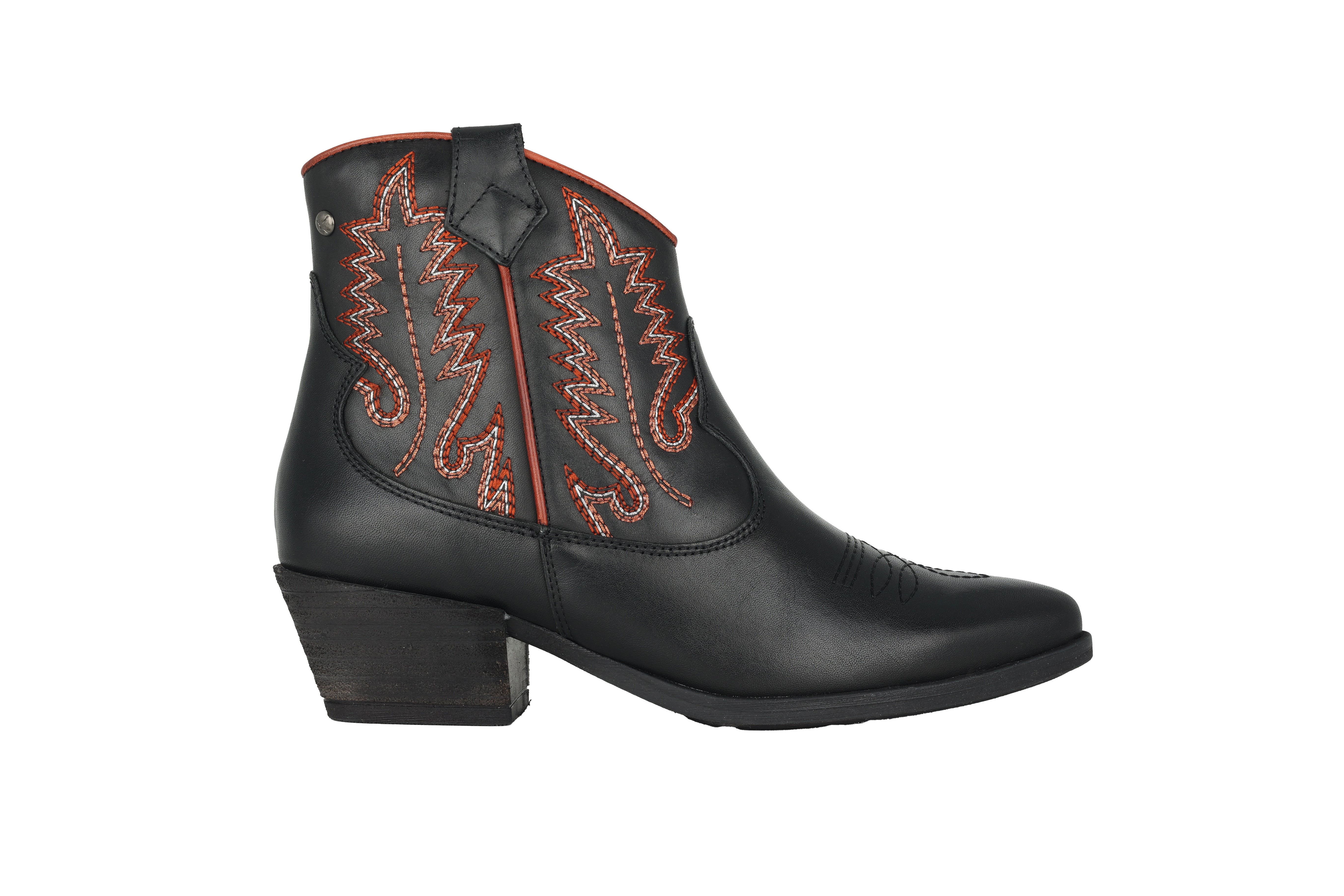'Vergel' women's cowboy type ankle boot - black
