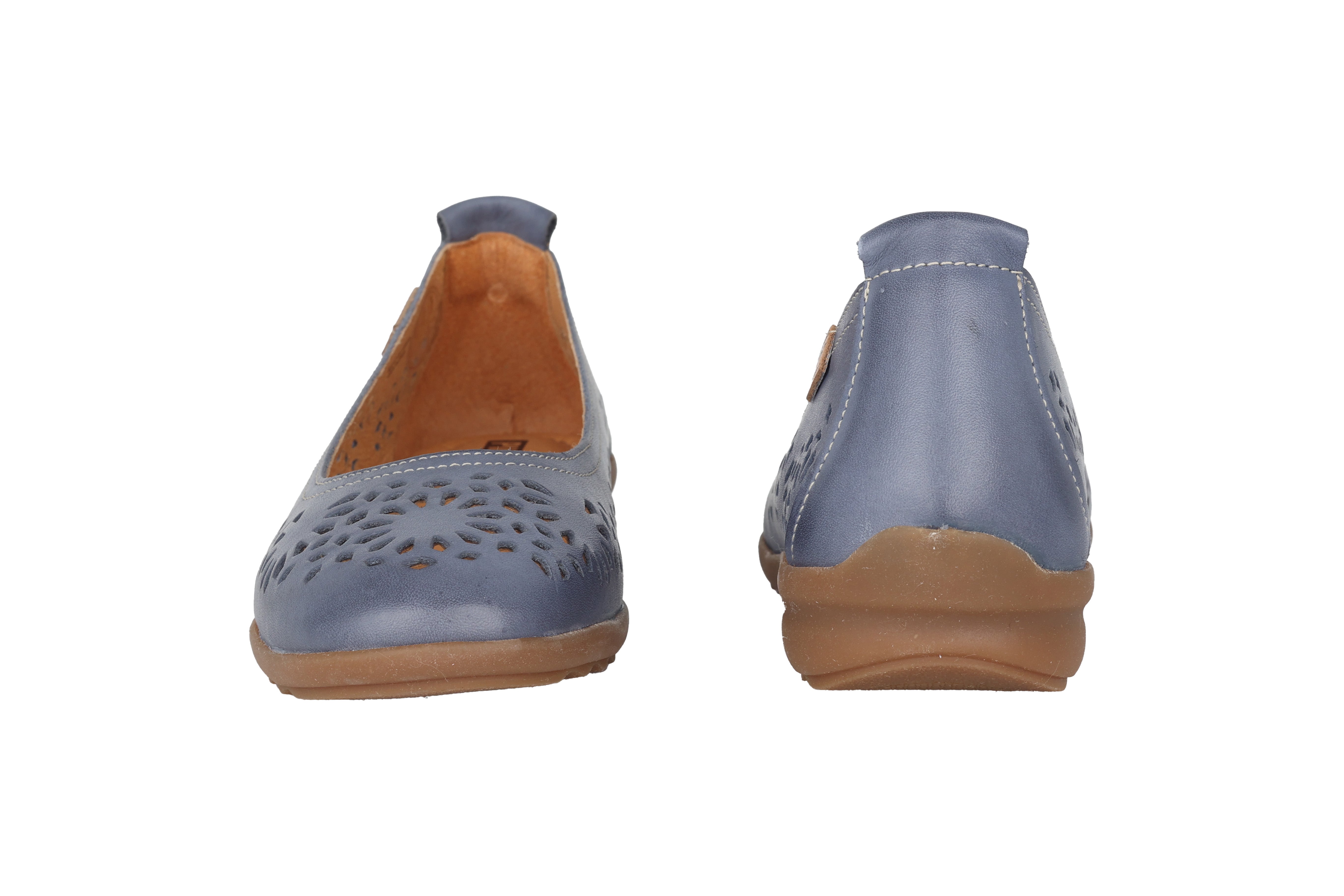 Pikolinos Alcoi women's ballerina blue leather Chaplinshoes