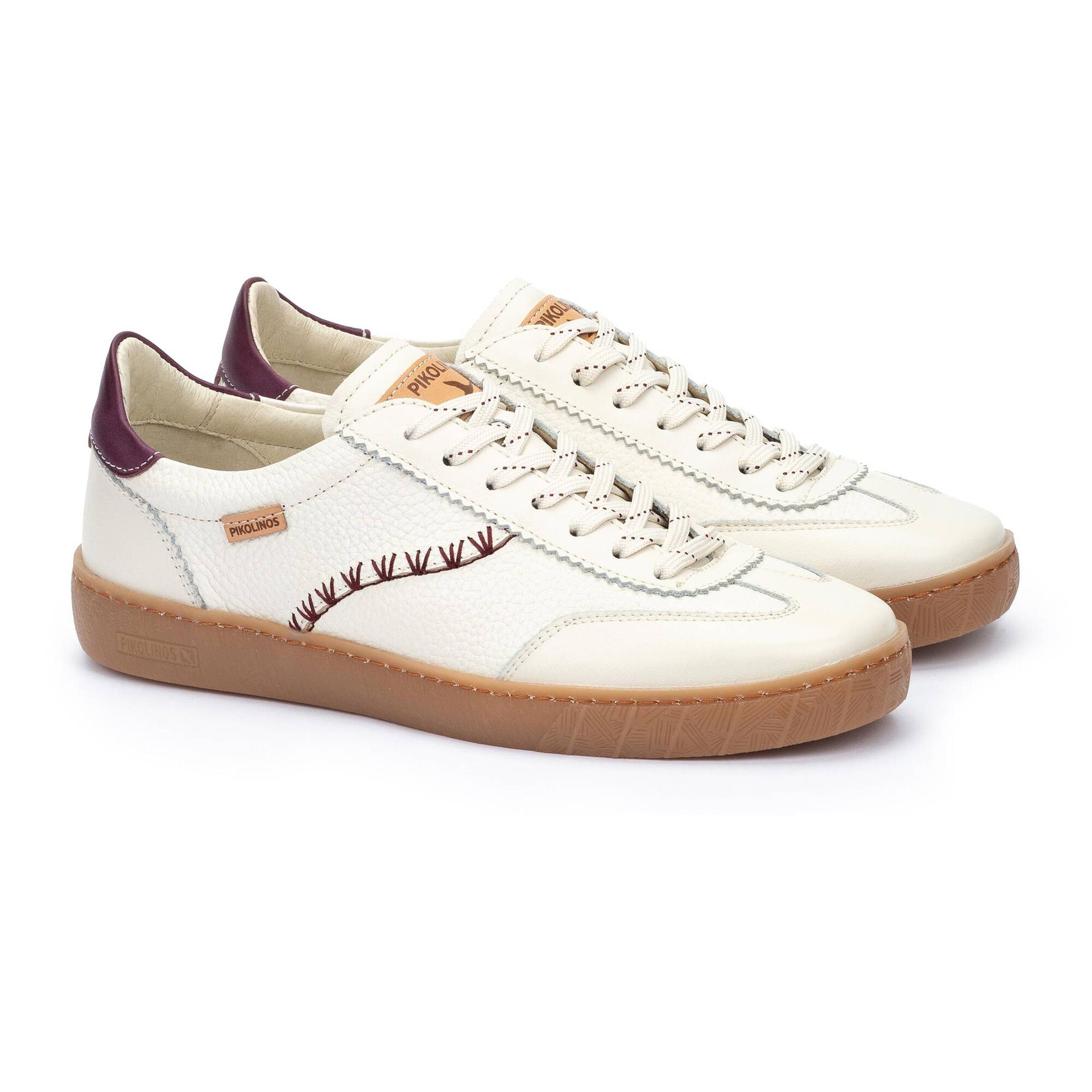 'Lanzarote' women's lace-up sneaker shoes- Off White