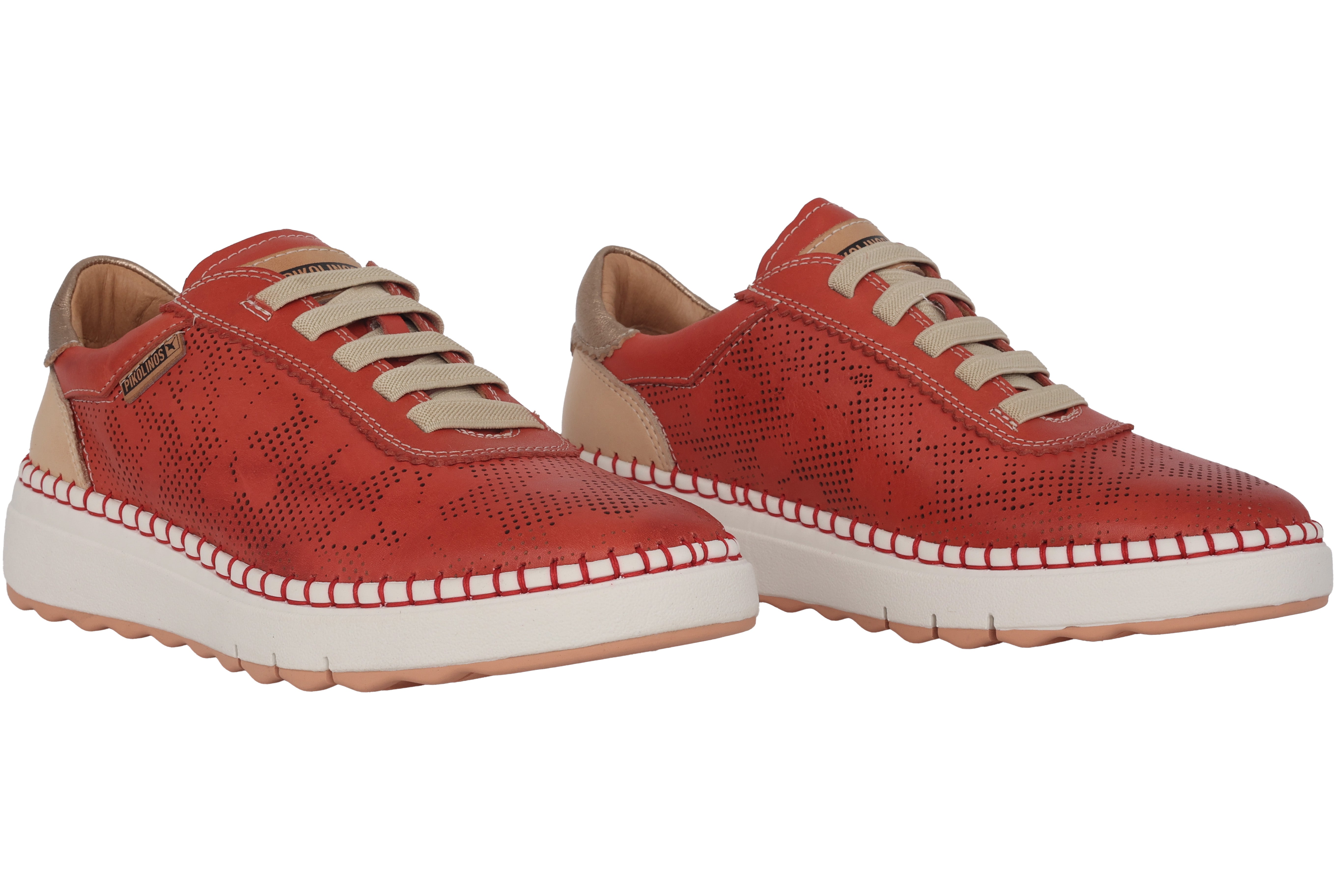 'Arenas' women's perforated sneakers - red