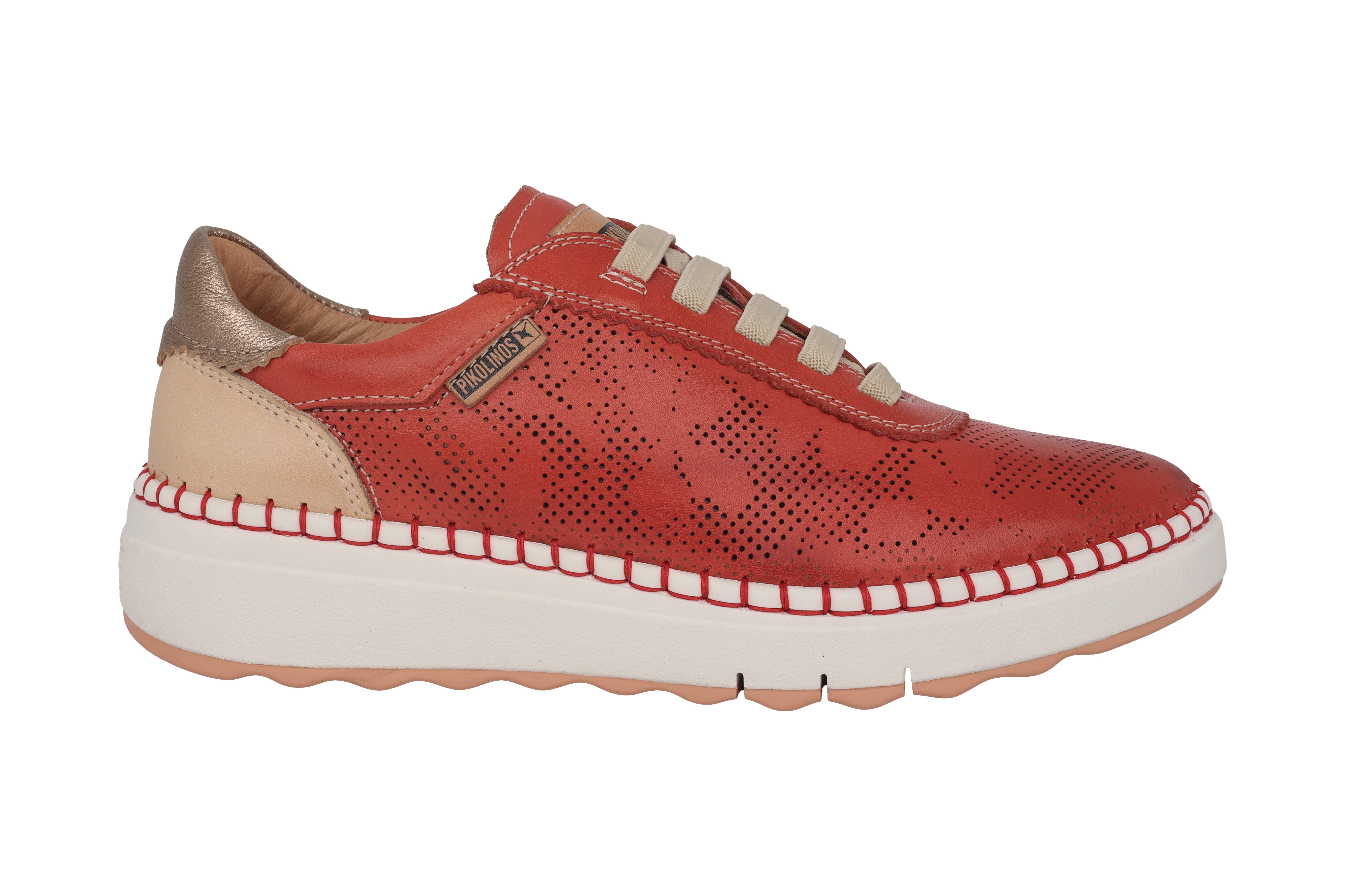 'Arenas' women's perforated sneakers - red