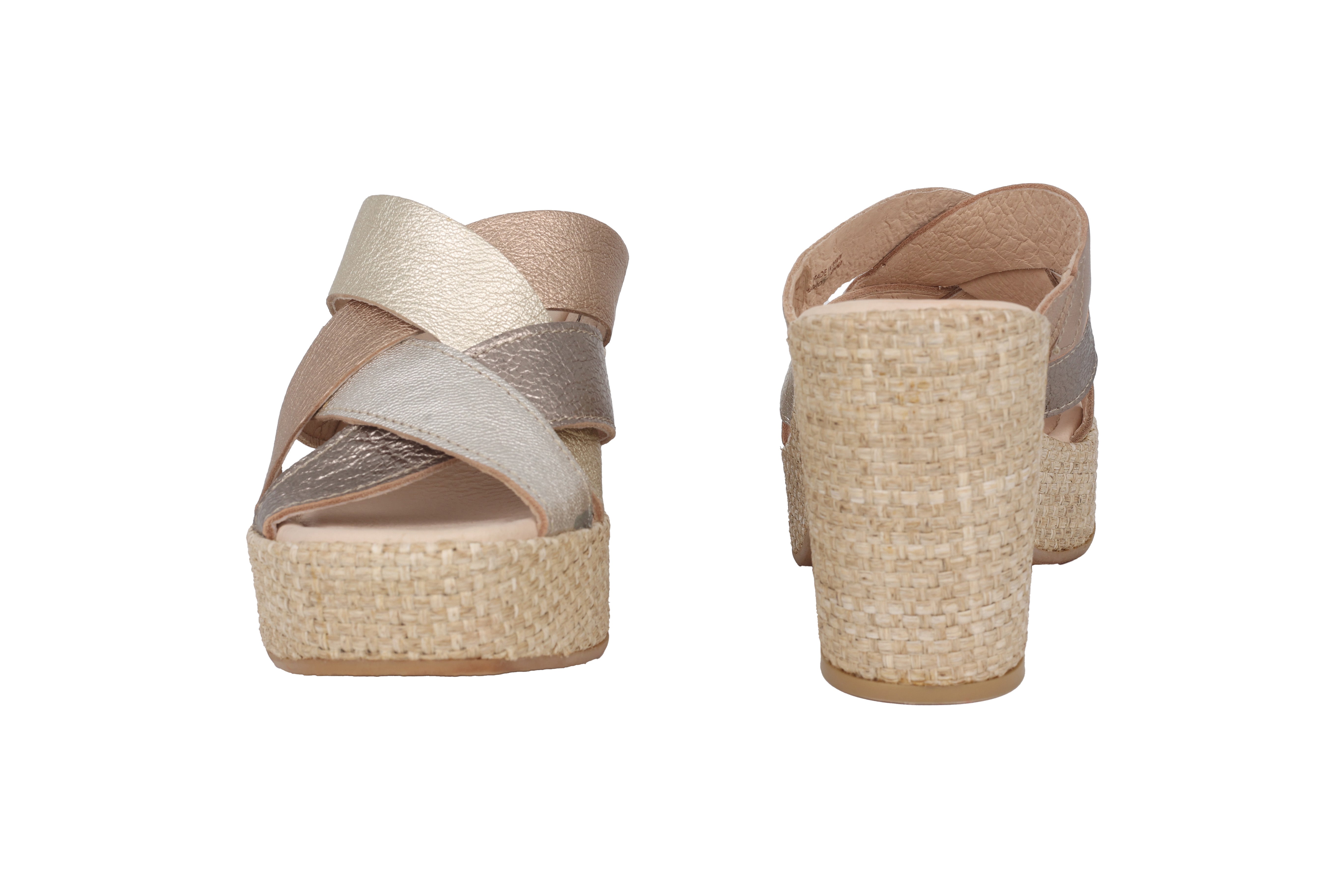 'San Juan' women's sandal - Beige gold mix