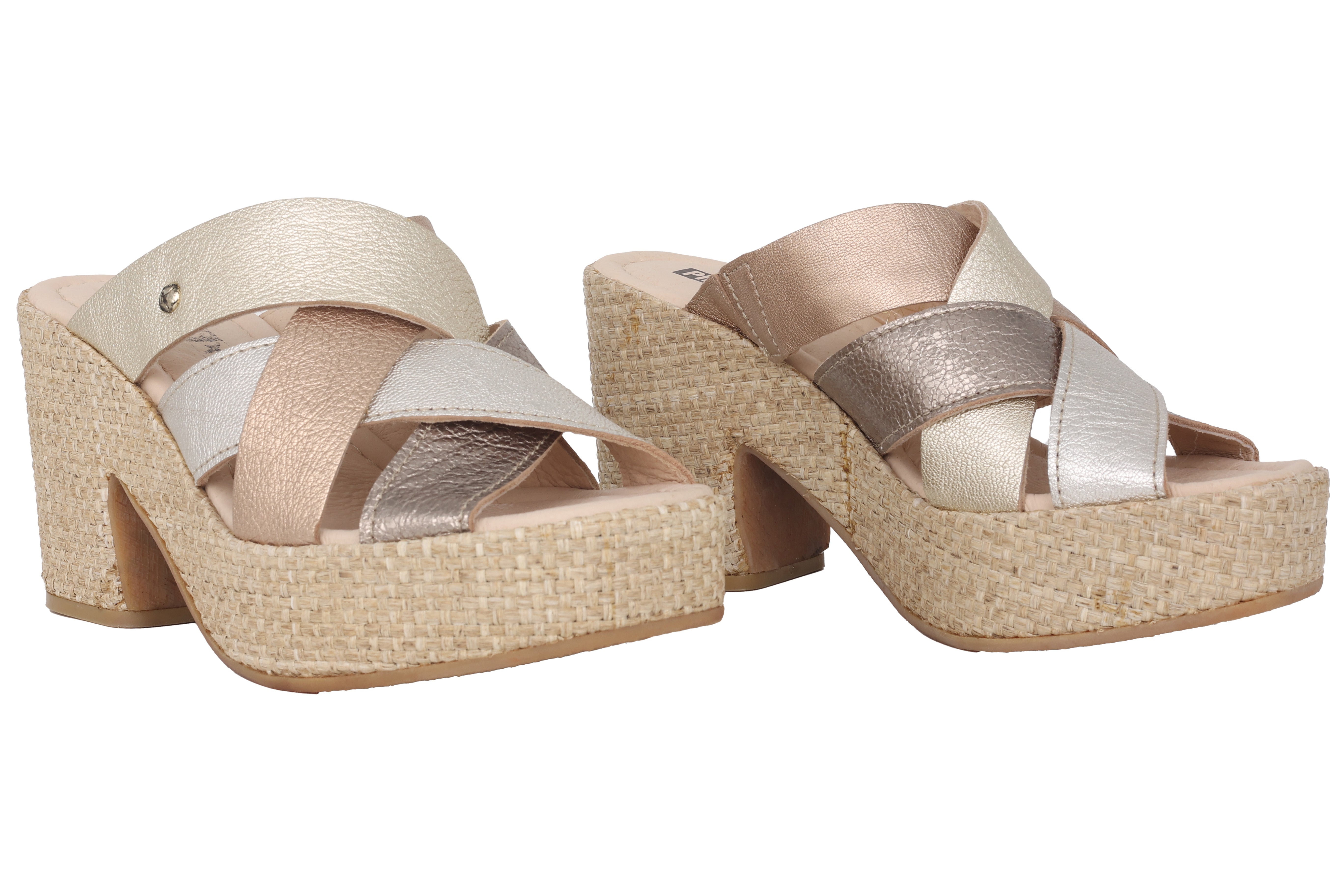'San Juan' women's sandal - Beige gold mix
