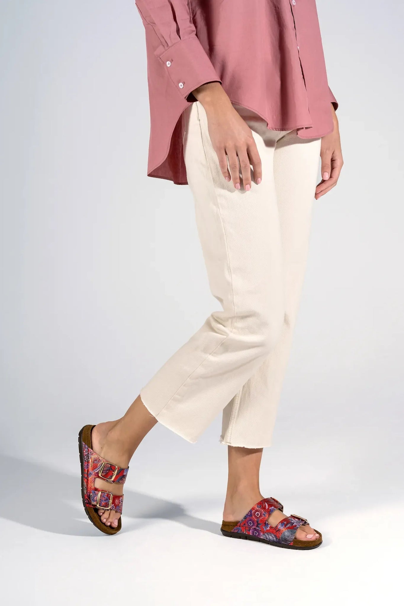 'Rodigo - D' women's slide sandal - red mix - Chaplinshoes'Rodigo - D' women's slide sandal - red mixRohde