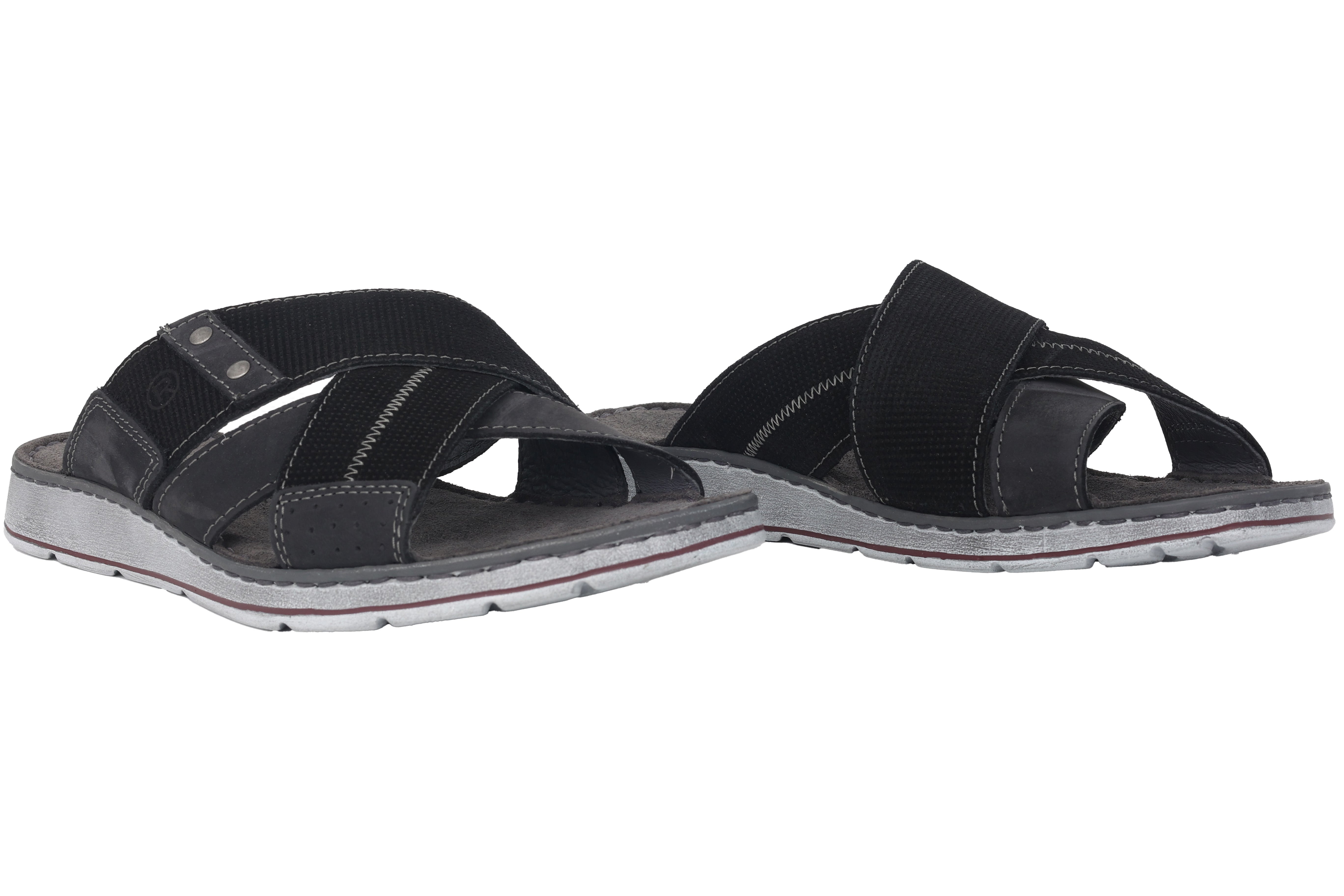 'Brunello' men's slide sandal - Black