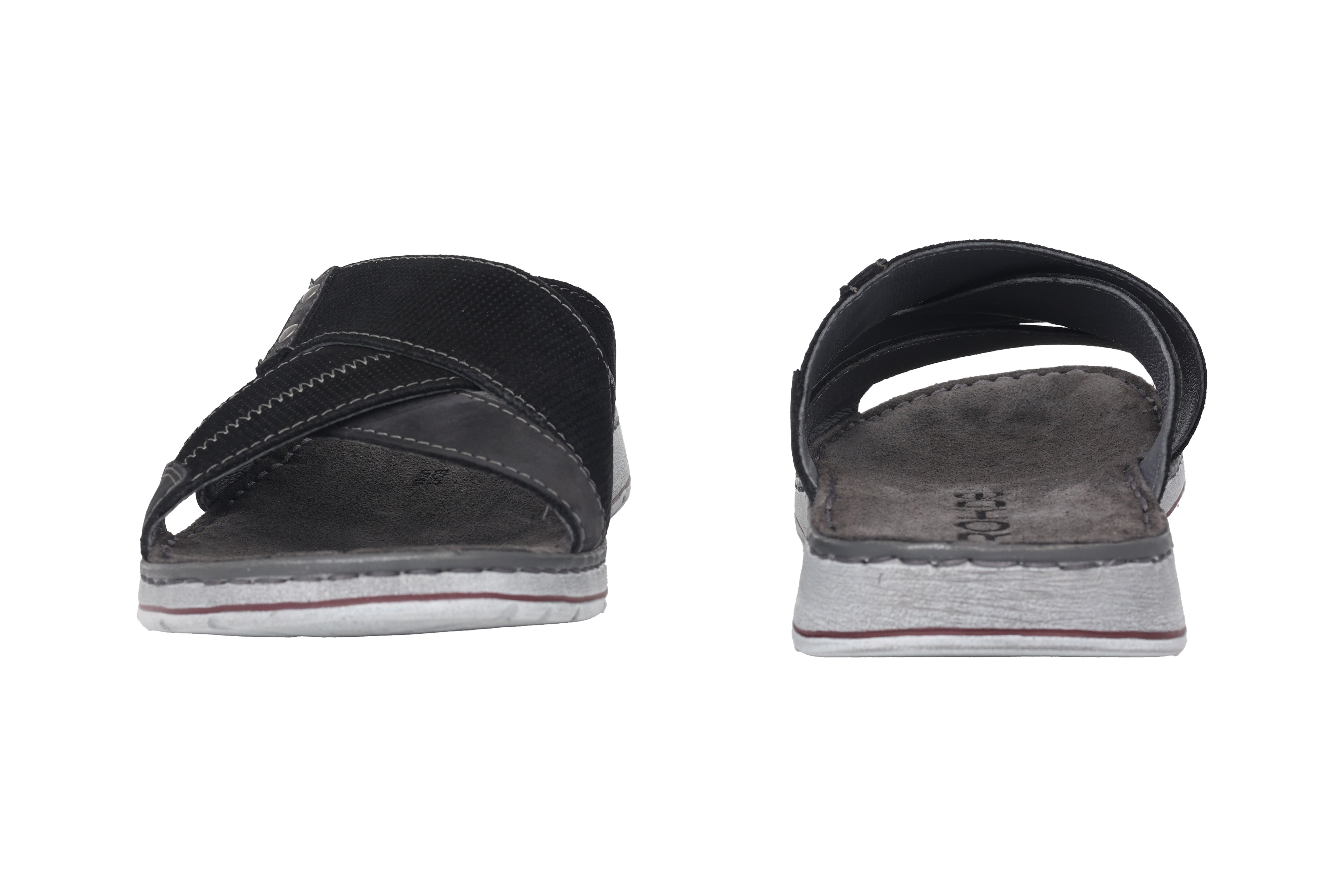 'Brunello' men's slide sandal - Black