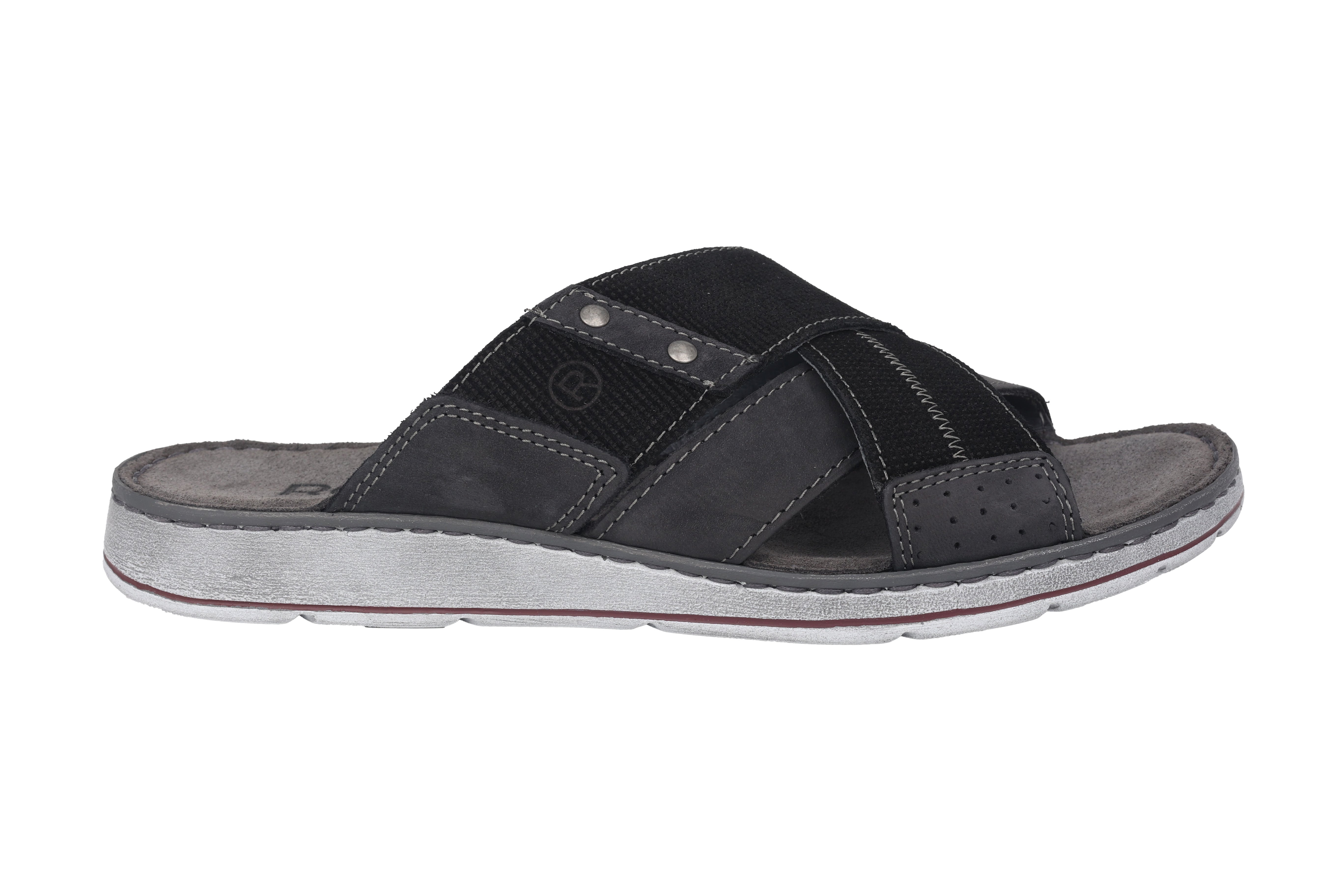 'Brunello' men's slide sandal - Black