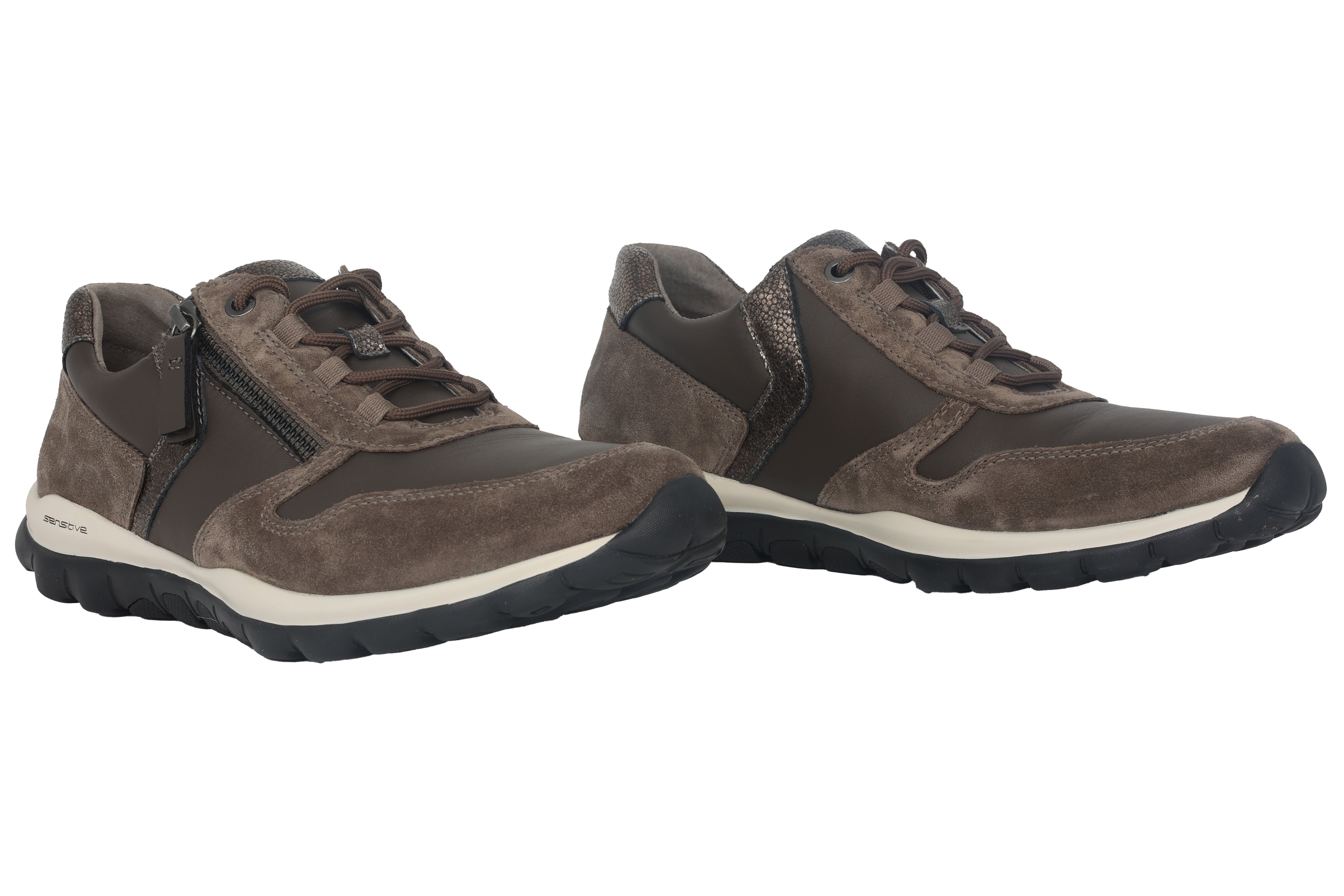 Oprolbare damessneaker met veters '76.969.30' - grijs