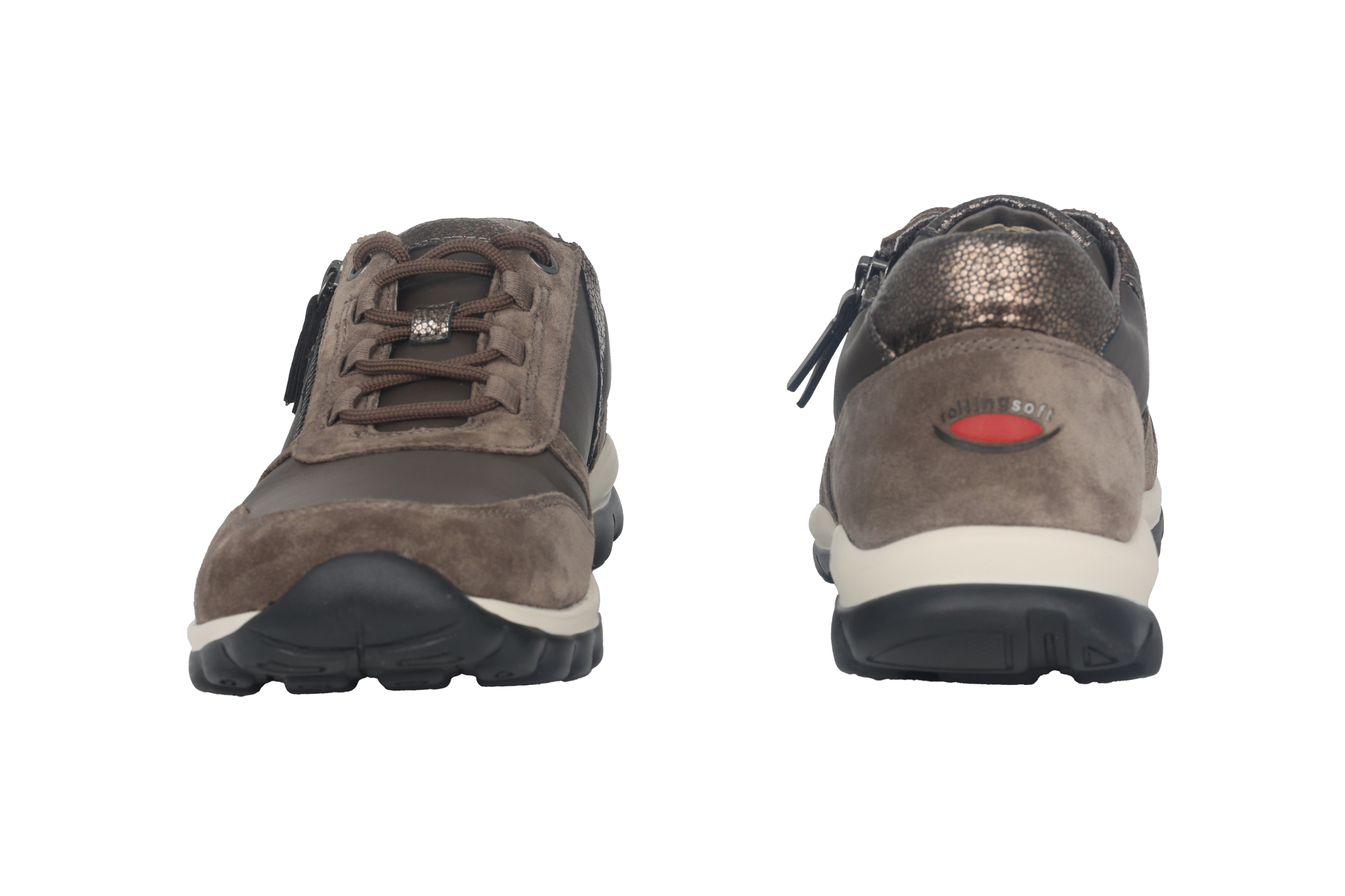 Oprolbare damessneaker met veters '76.969.30' - grijs