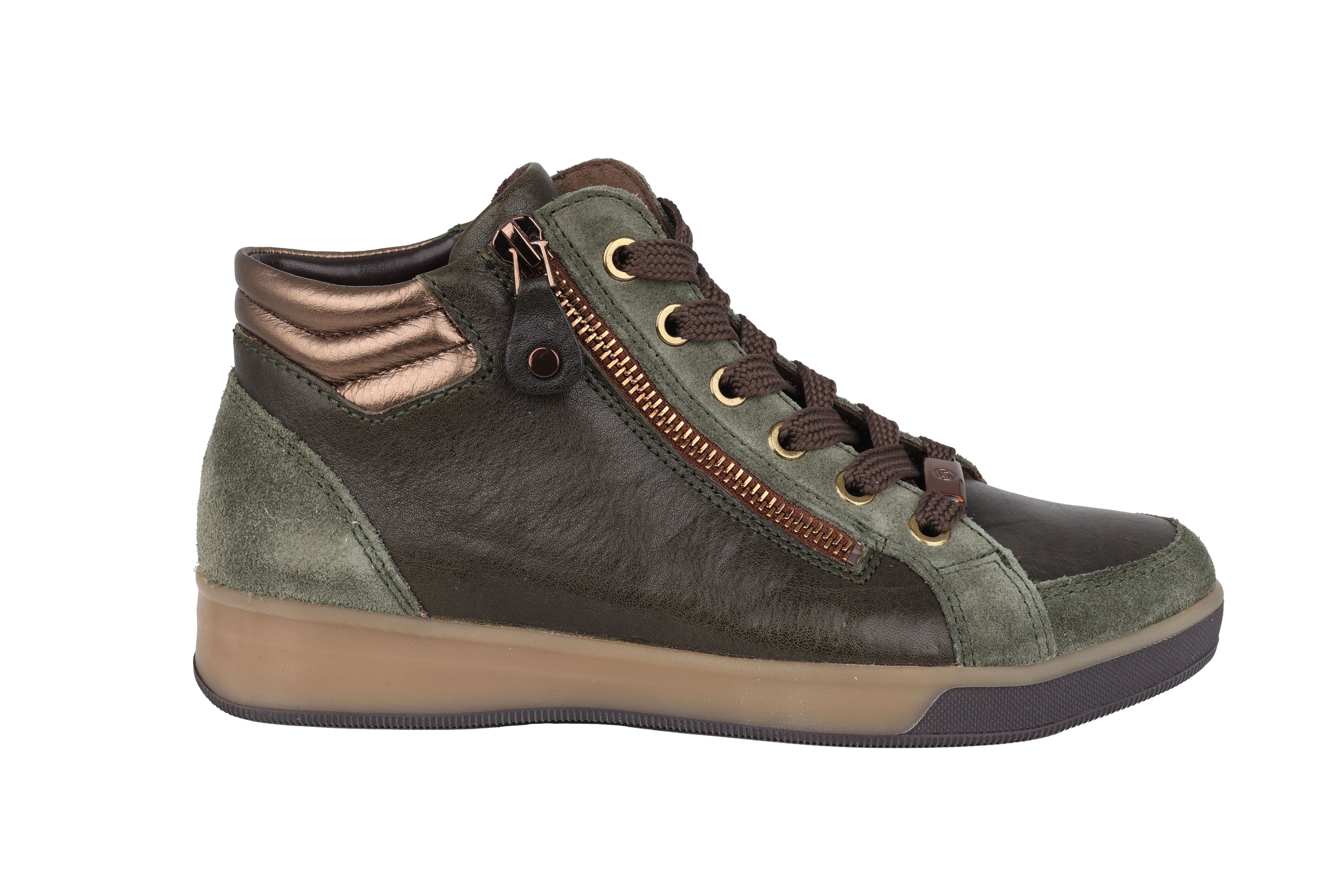 'Rom' women's lace-zip high sneaker boot - Green