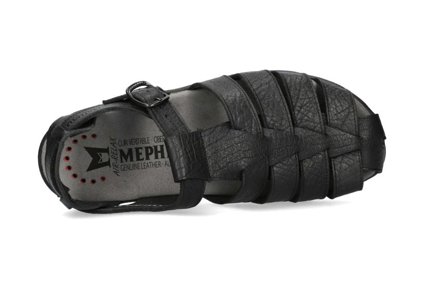 'Sam' men's semi closed sandal - Black