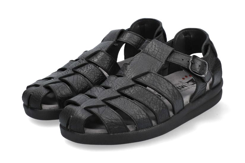 'Sam' men's semi closed sandal - Black