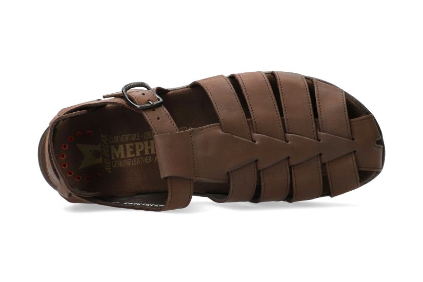 'Sam' men's semi closed sandal - Dark brown