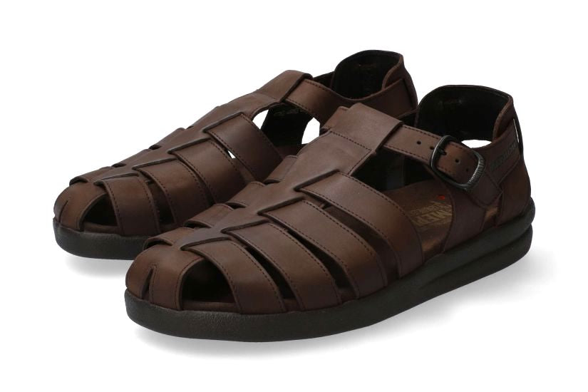 'Sam' men's semi closed sandal - Dark brown