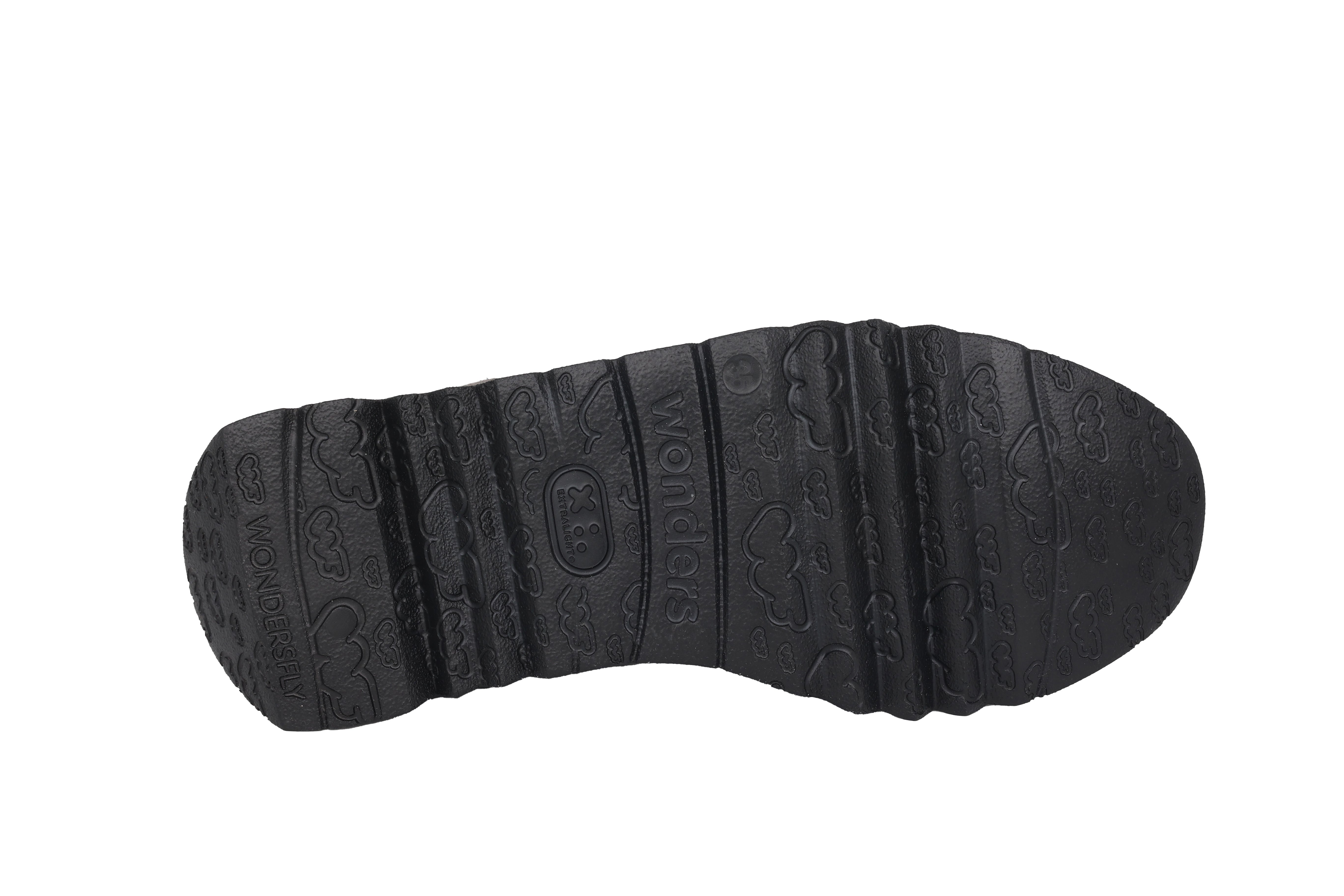 Damessneaker met veters 'Suki' - Zwart mix