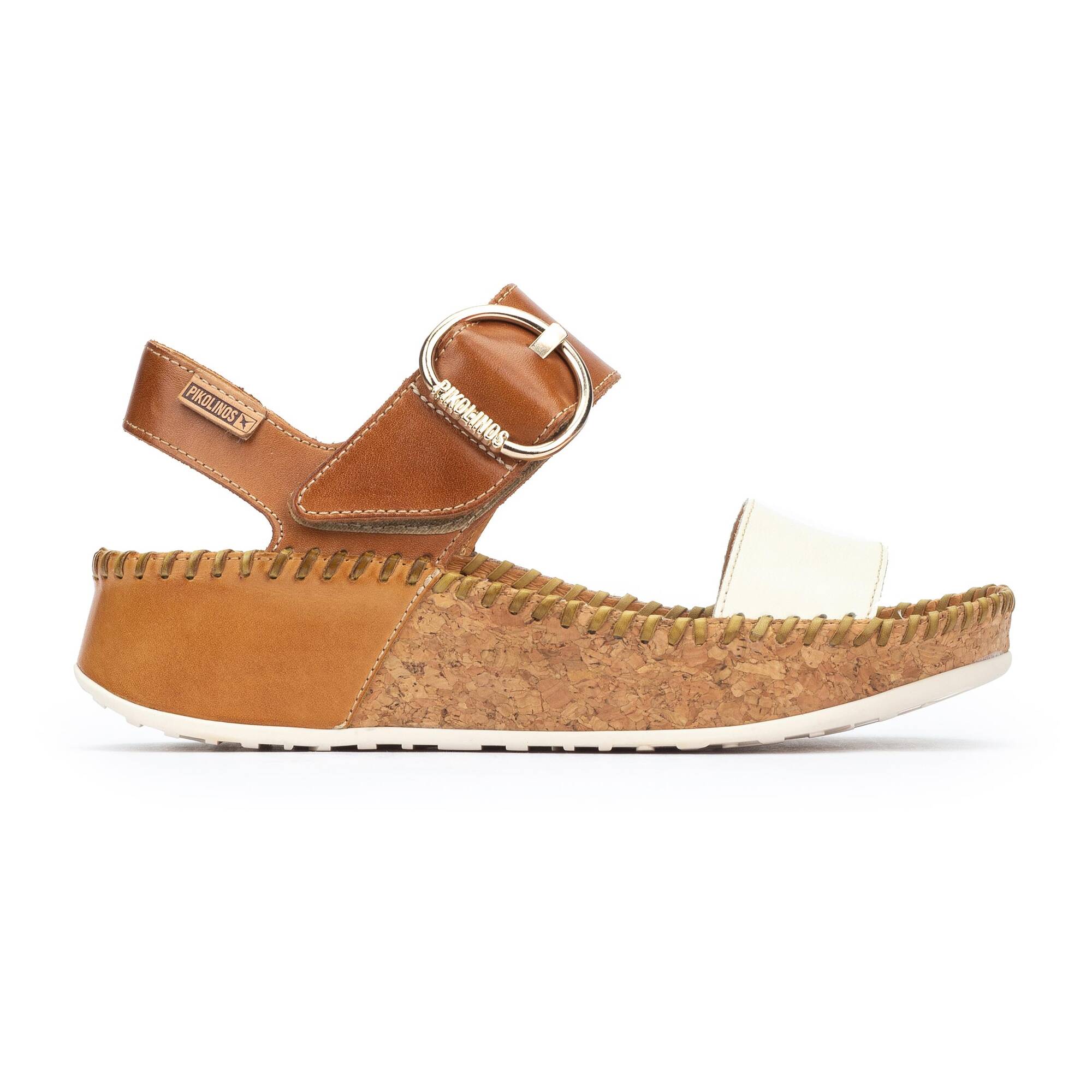 'Marina' women's sandal - off white brown mix