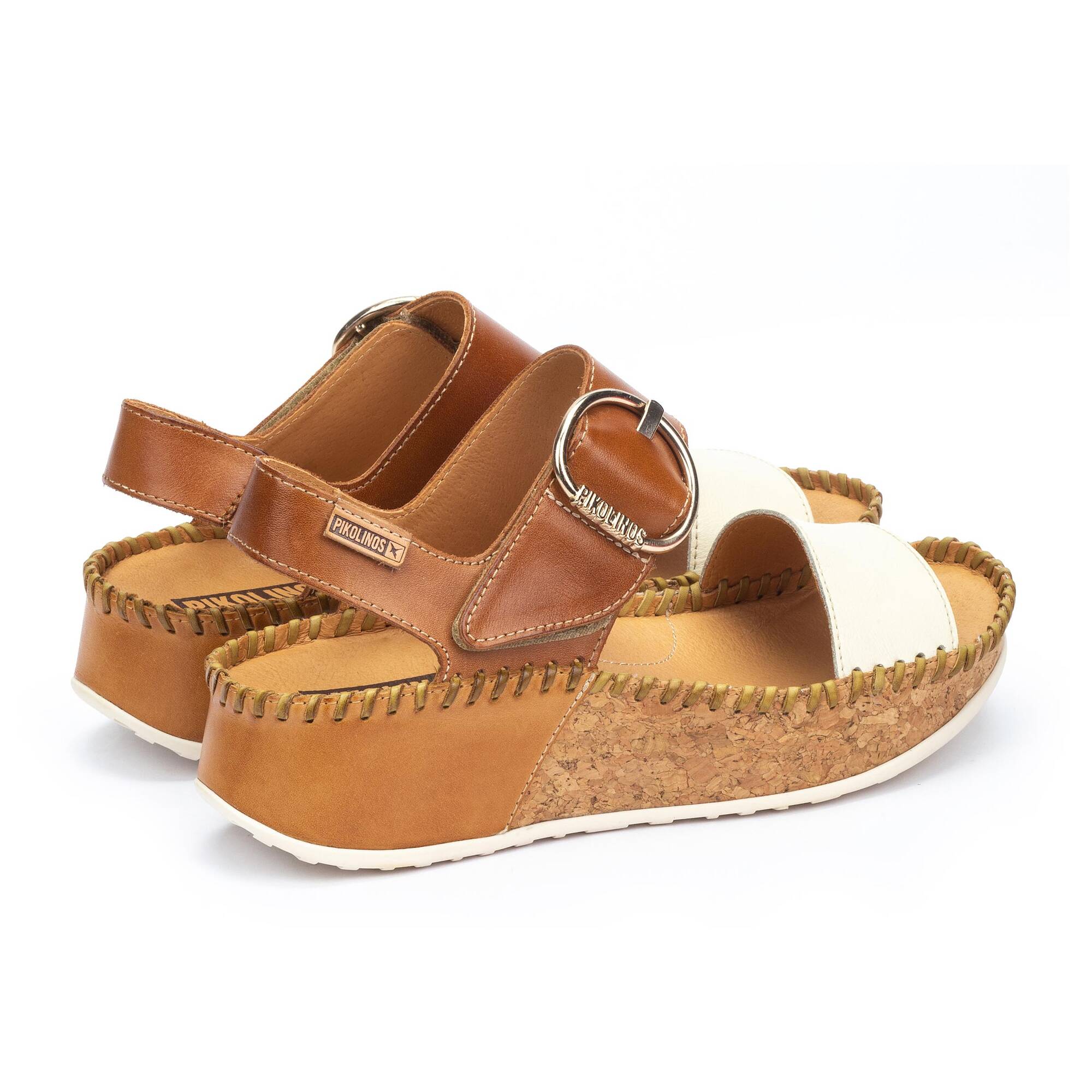 'Marina' women's sandal - off white brown mix