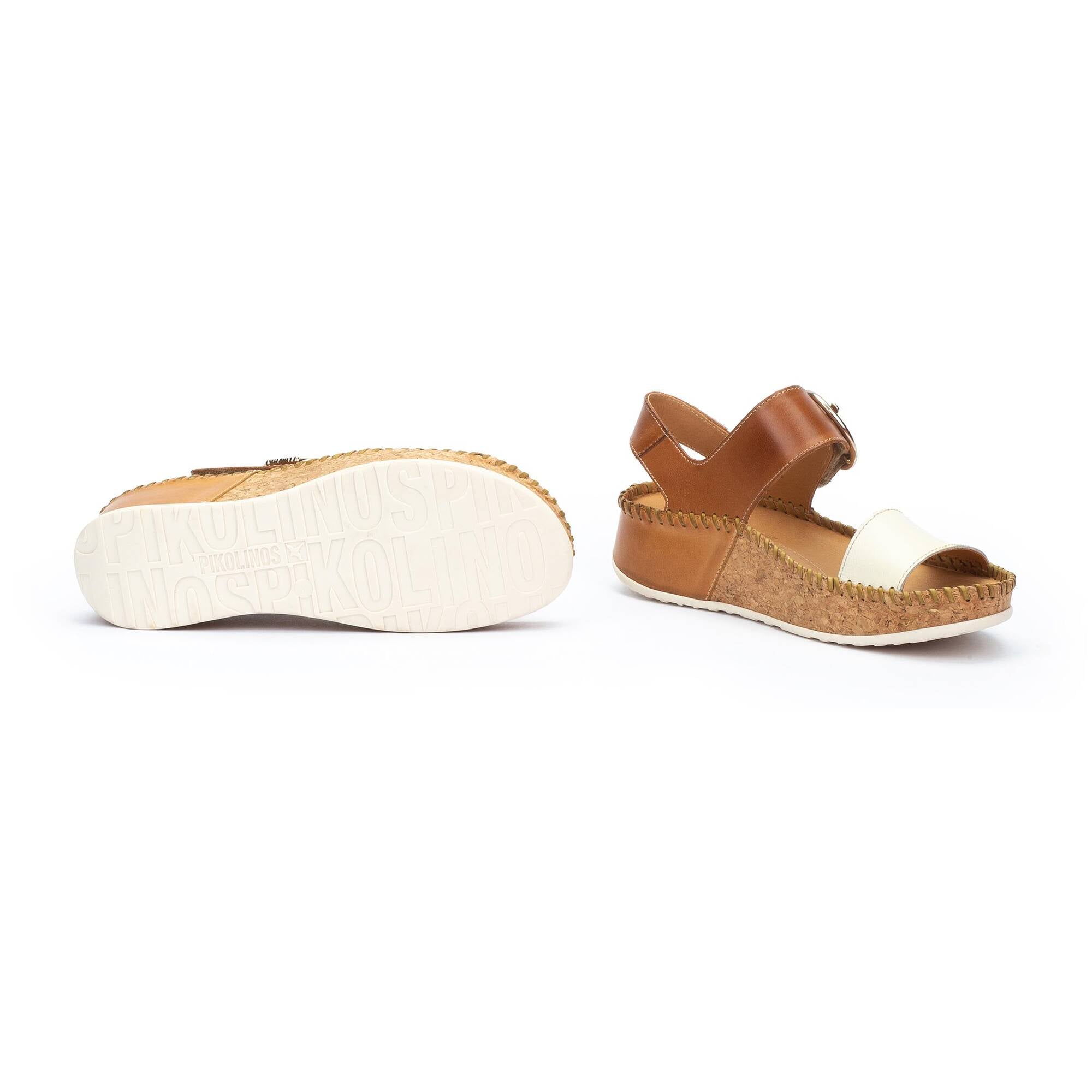 'Marina' women's sandal - off white brown mix