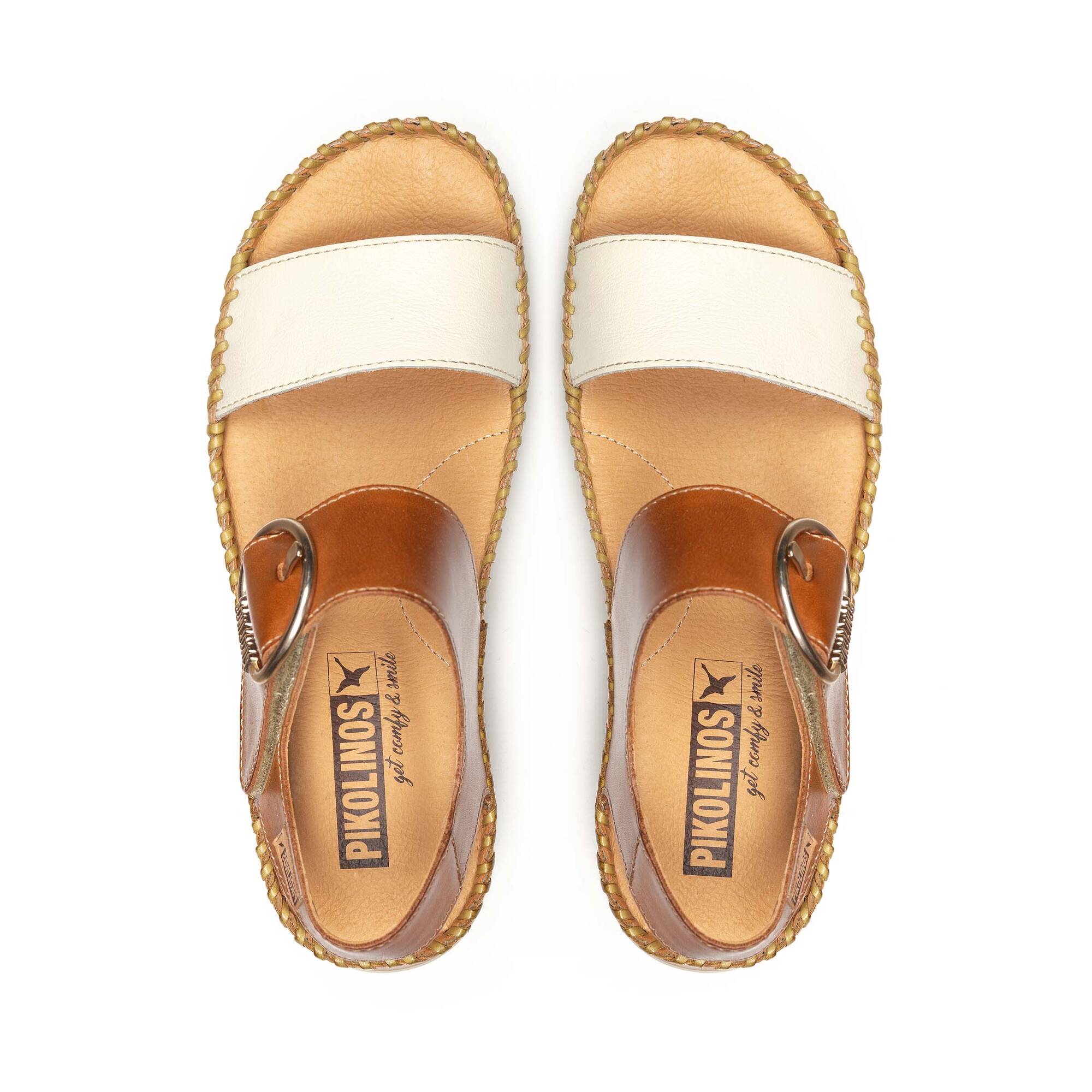 'Marina' women's sandal - off white brown mix