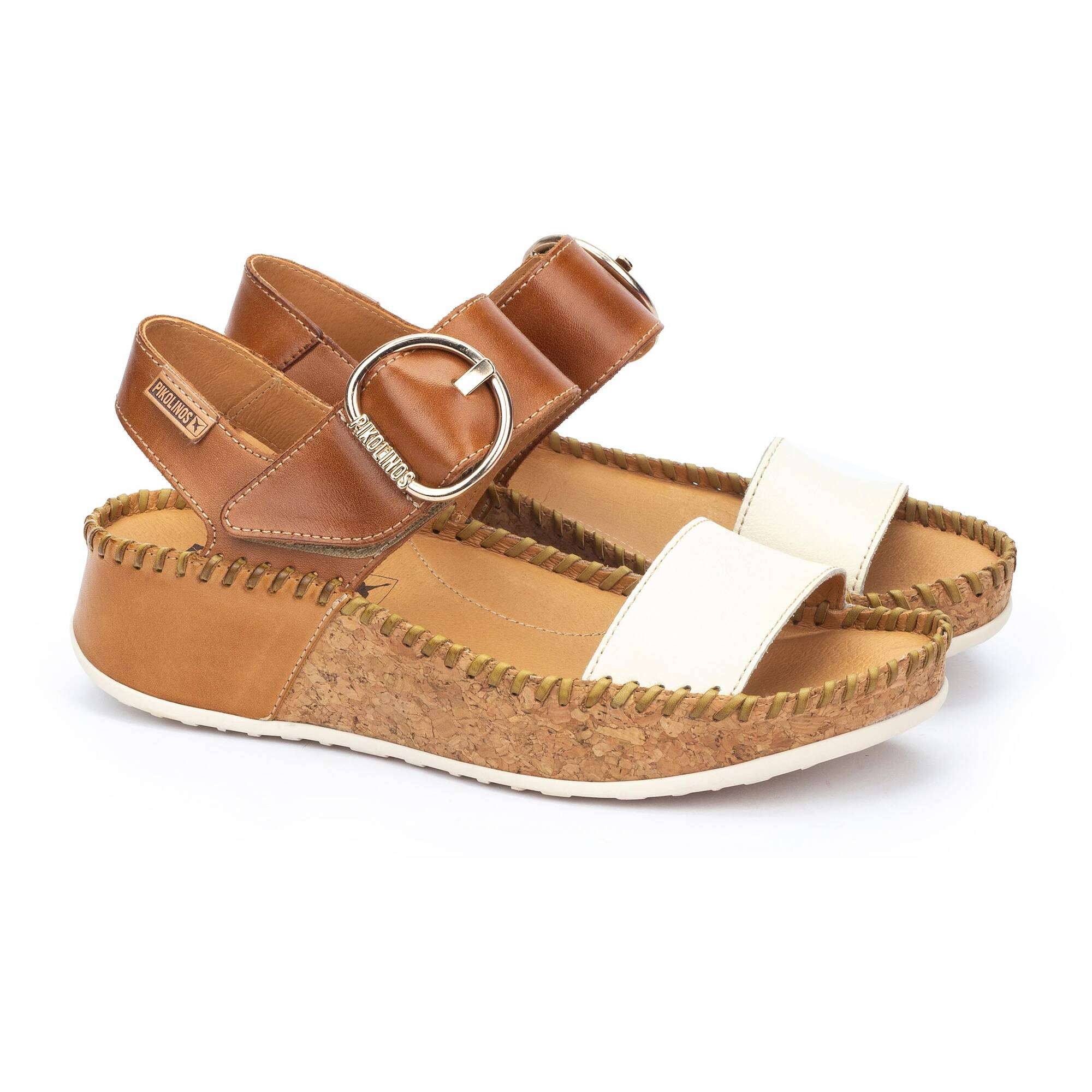 'Marina' women's sandal - off white brown mix