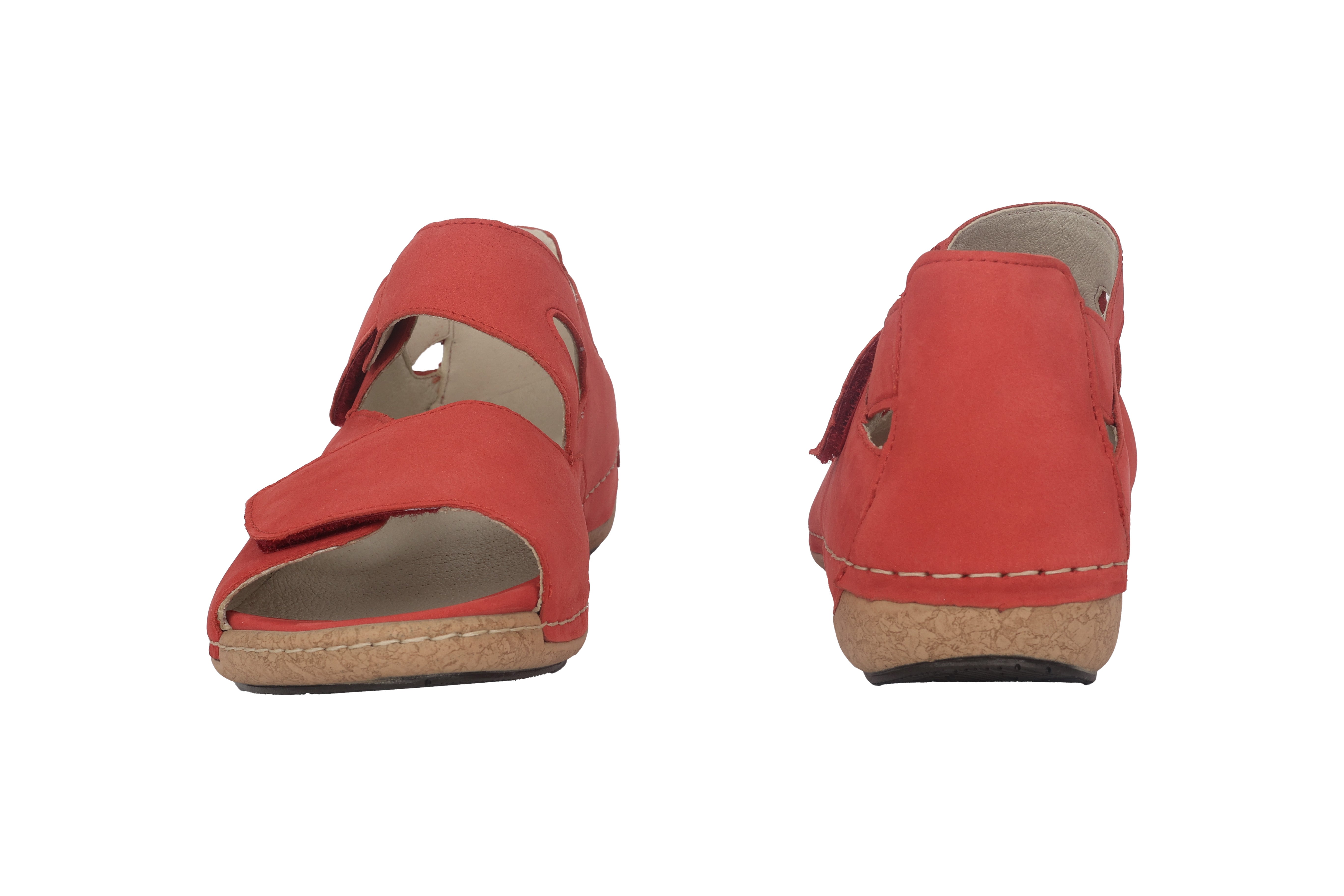 Sandale femme coupe large (H) 'Heliett' - rouge