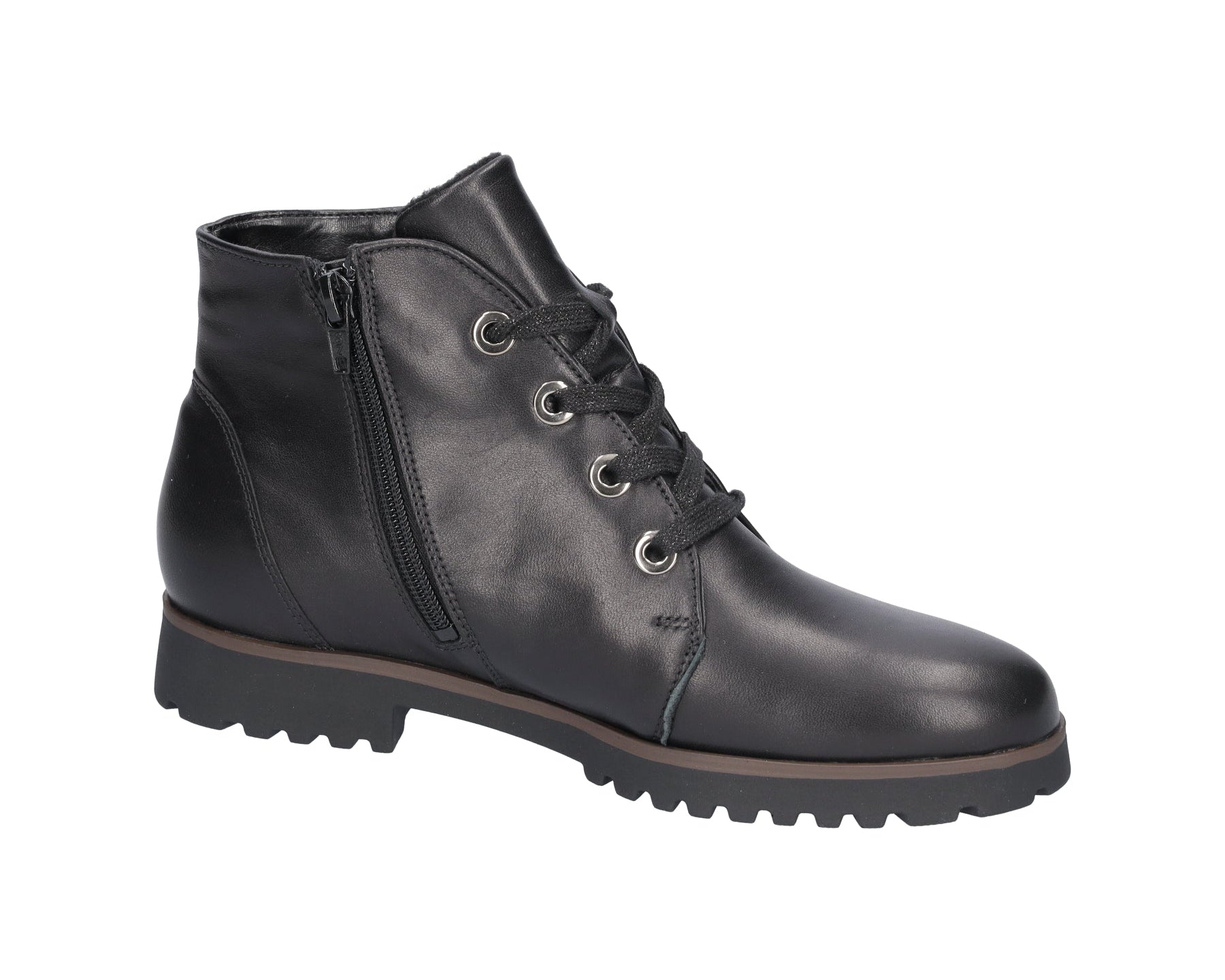 Damen-Stiefelette „H-Teresa“ mit weiter Passform (H), Schnürsenkel und Reißverschluss – Grün