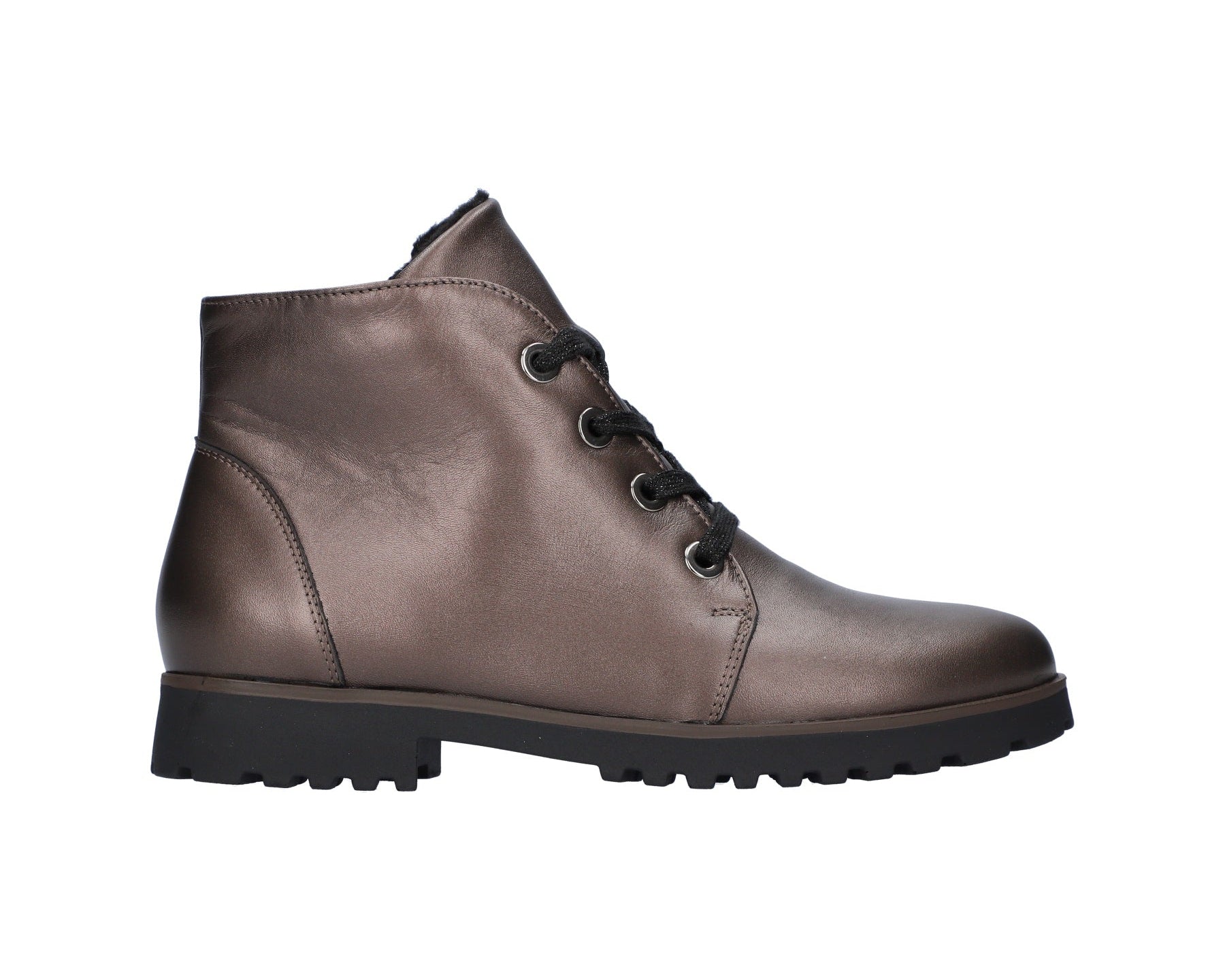 Damen-Stiefelette „H-Teresa“ mit weiter Passform (H), Schnürsenkel und Reißverschluss – Grün