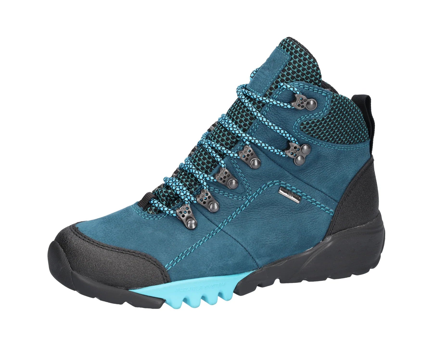 'H-Amiata' women's wide fit (H) walking waterproof boot - blue