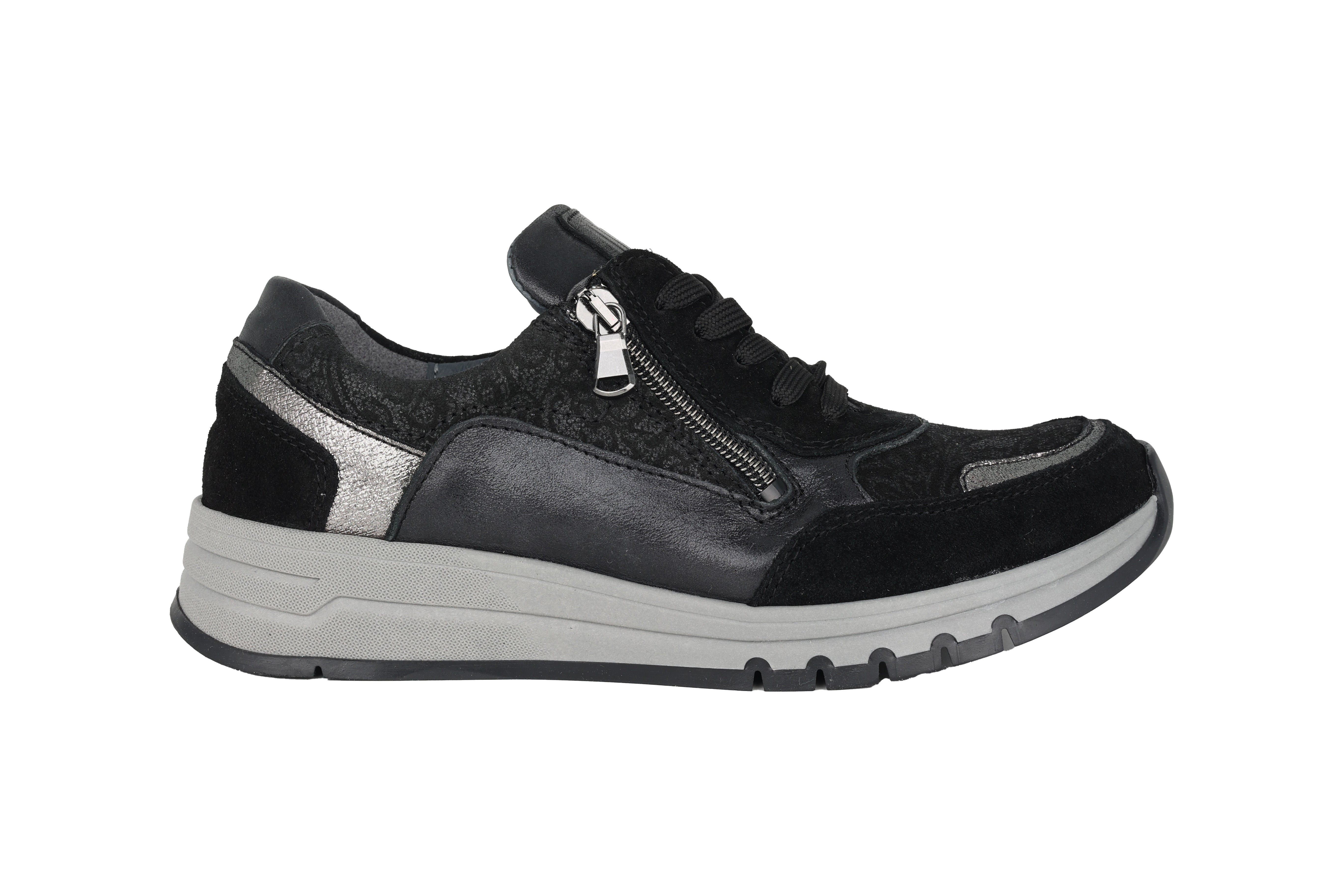 'H-April' women's wide fit (H) sneaker - black