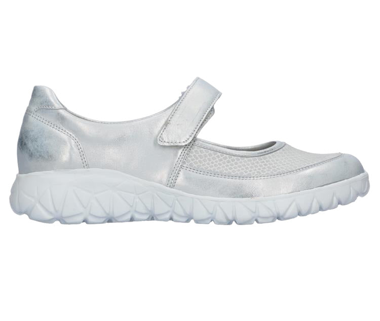Zapato de mujer con tira ancha (H) 'Havy' - Blanco