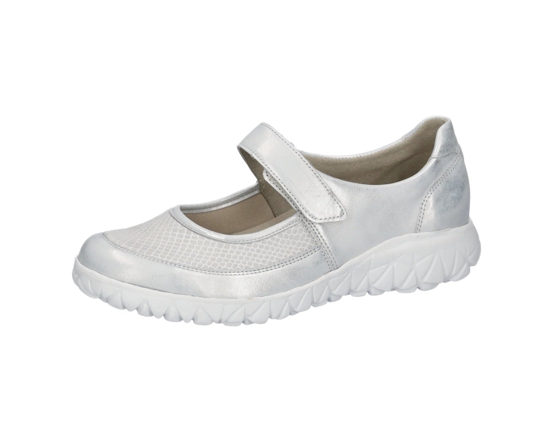 Zapato de mujer con tira ancha (H) 'Havy' - Blanco