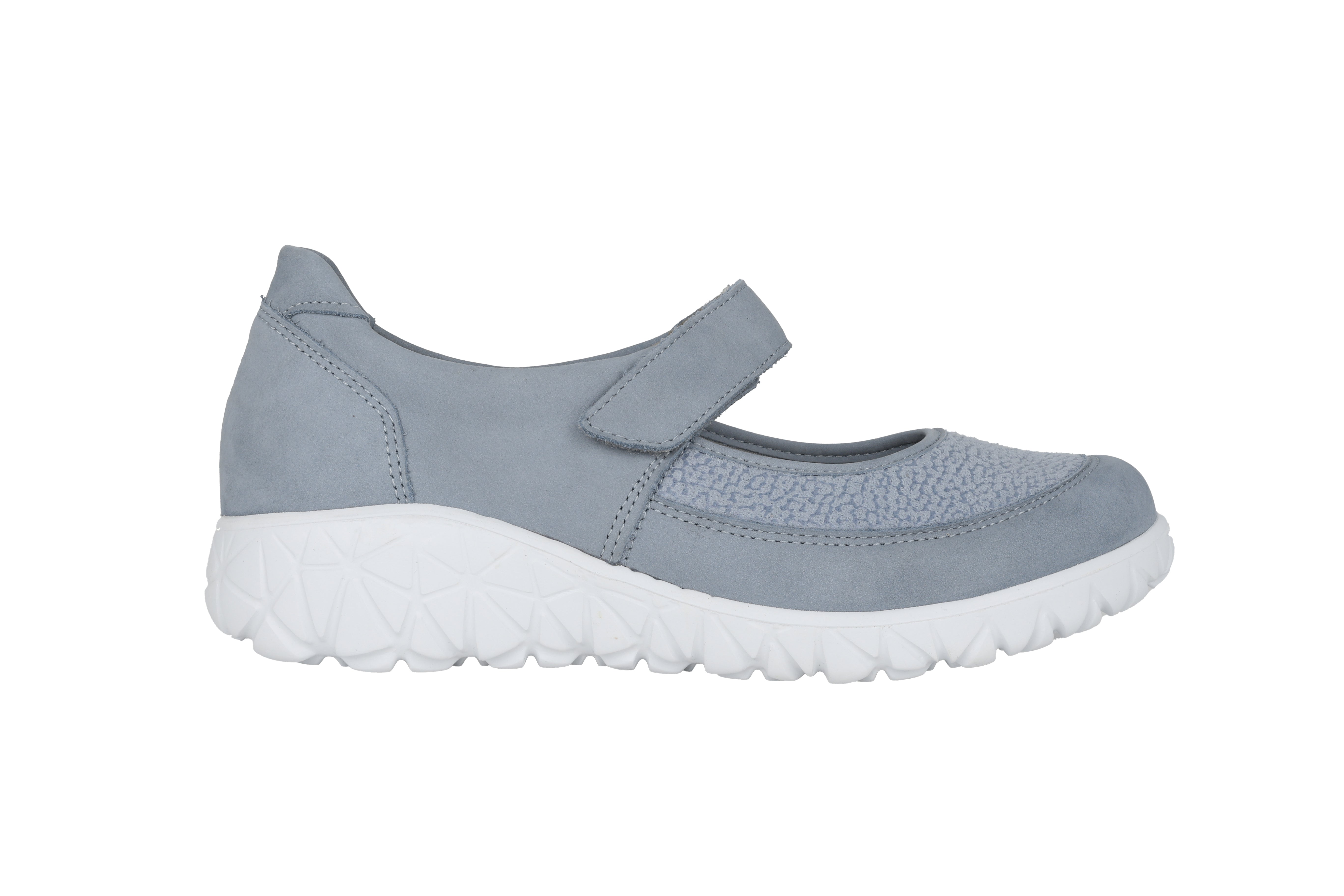 Damenschuh „Havy“ mit breiter Passform (H) und Riemen – Blau