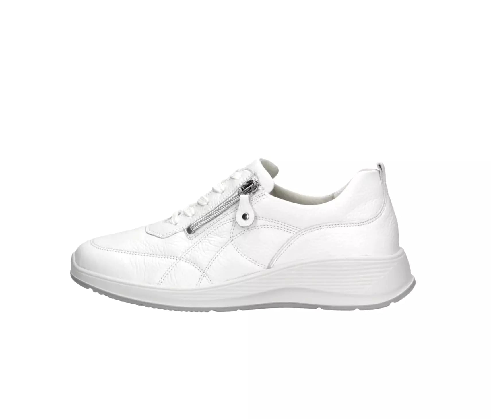 'Kalea' women's very wide fit (K) lace-zip sneakers - white