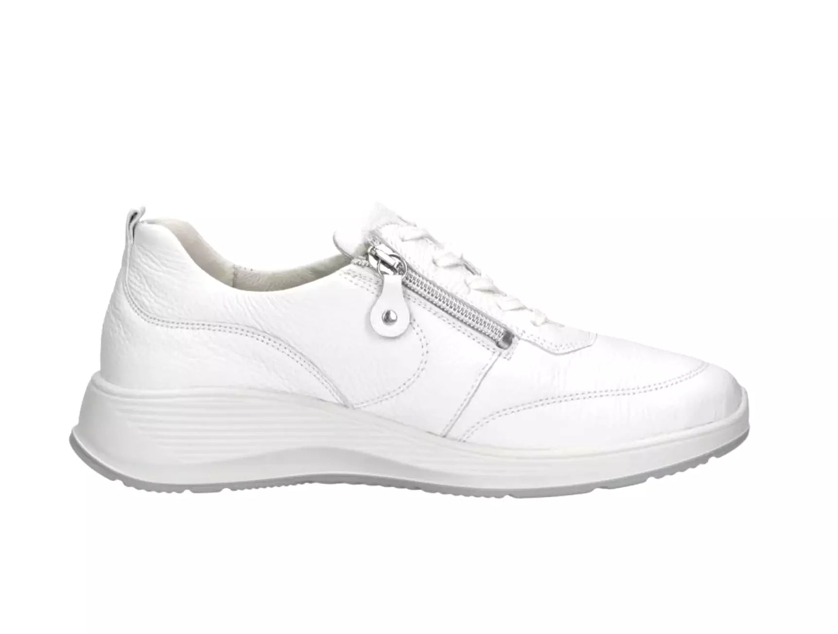 'Kalea' women's very wide fit (K) lace-zip sneakers - white