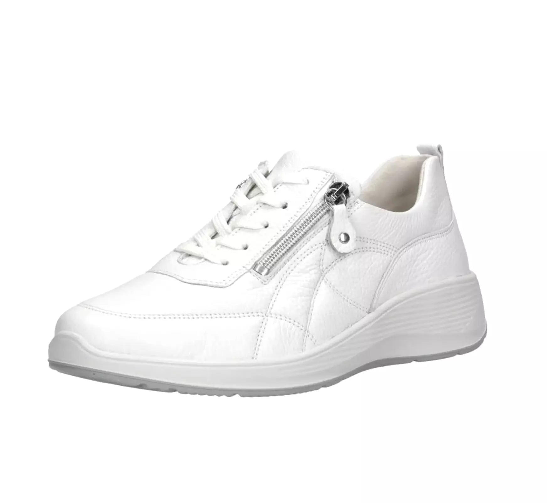 'Kalea' women's very wide fit (K) lace-zip sneakers - white