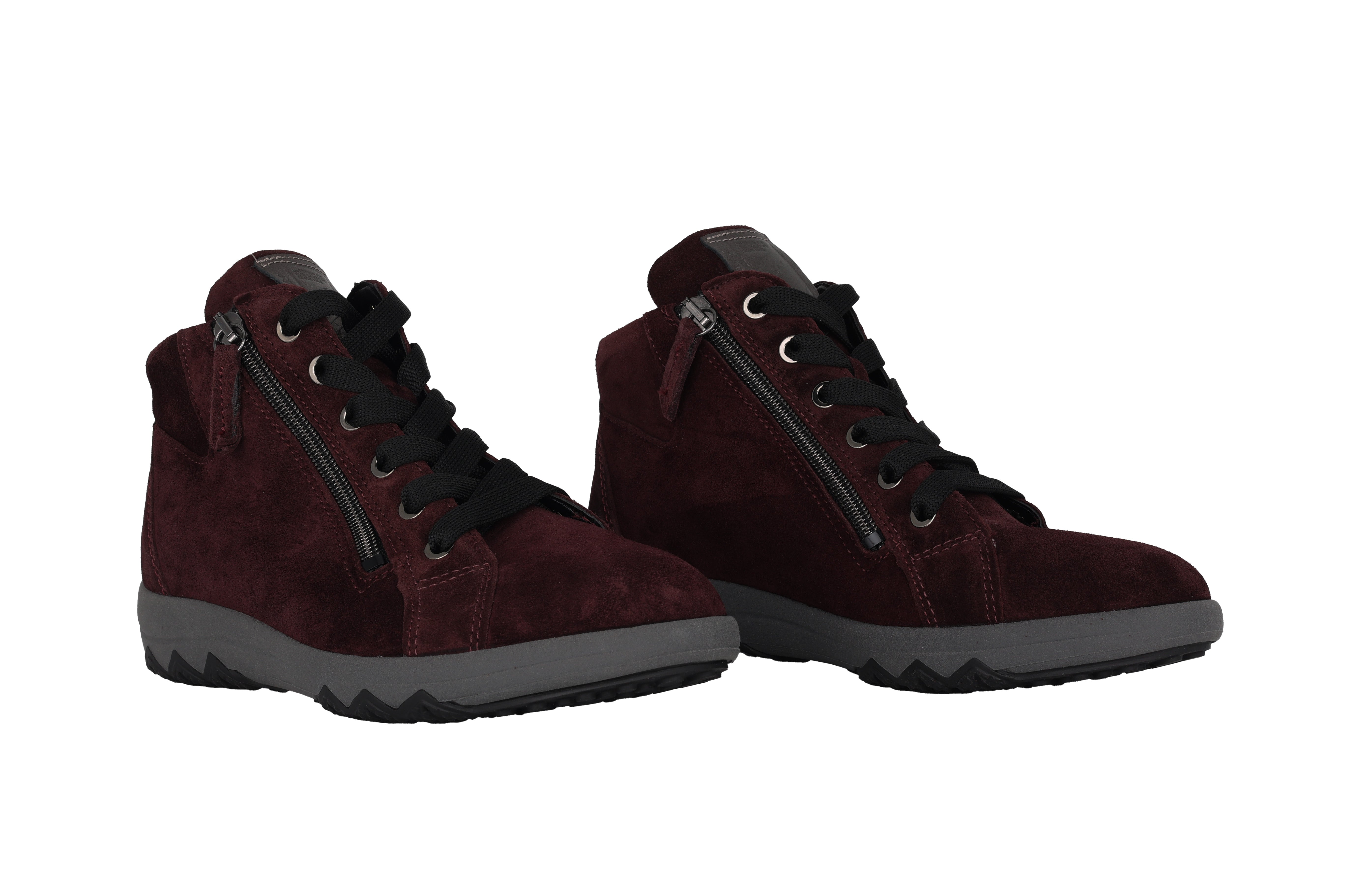 Damenstiefel „H-Teresa“ mit weiter Passform (H), Knöchelschnürung und Reißverschluss – Lila