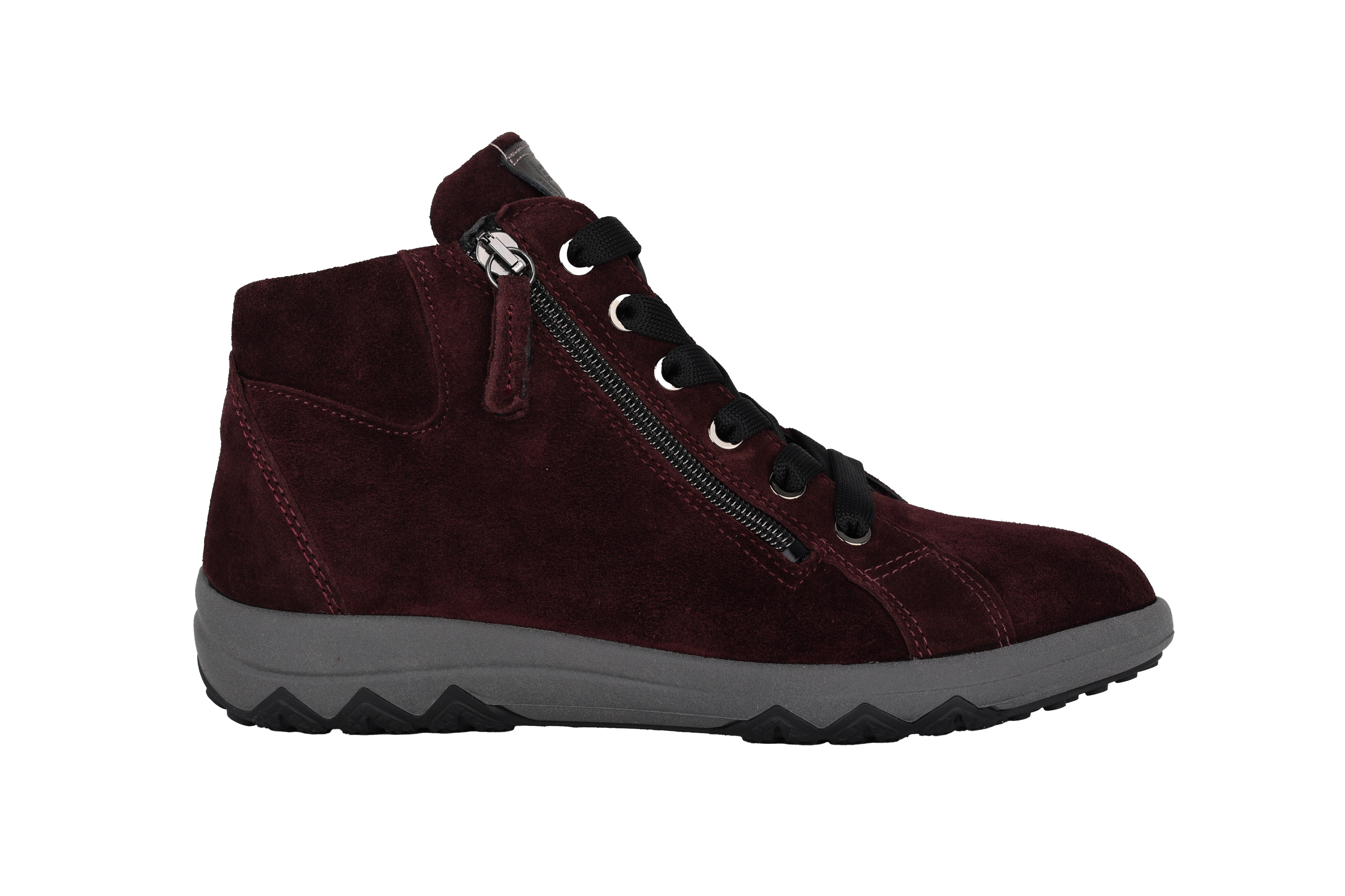 Damenstiefel „H-Teresa“ mit weiter Passform (H), Knöchelschnürung und Reißverschluss – Lila