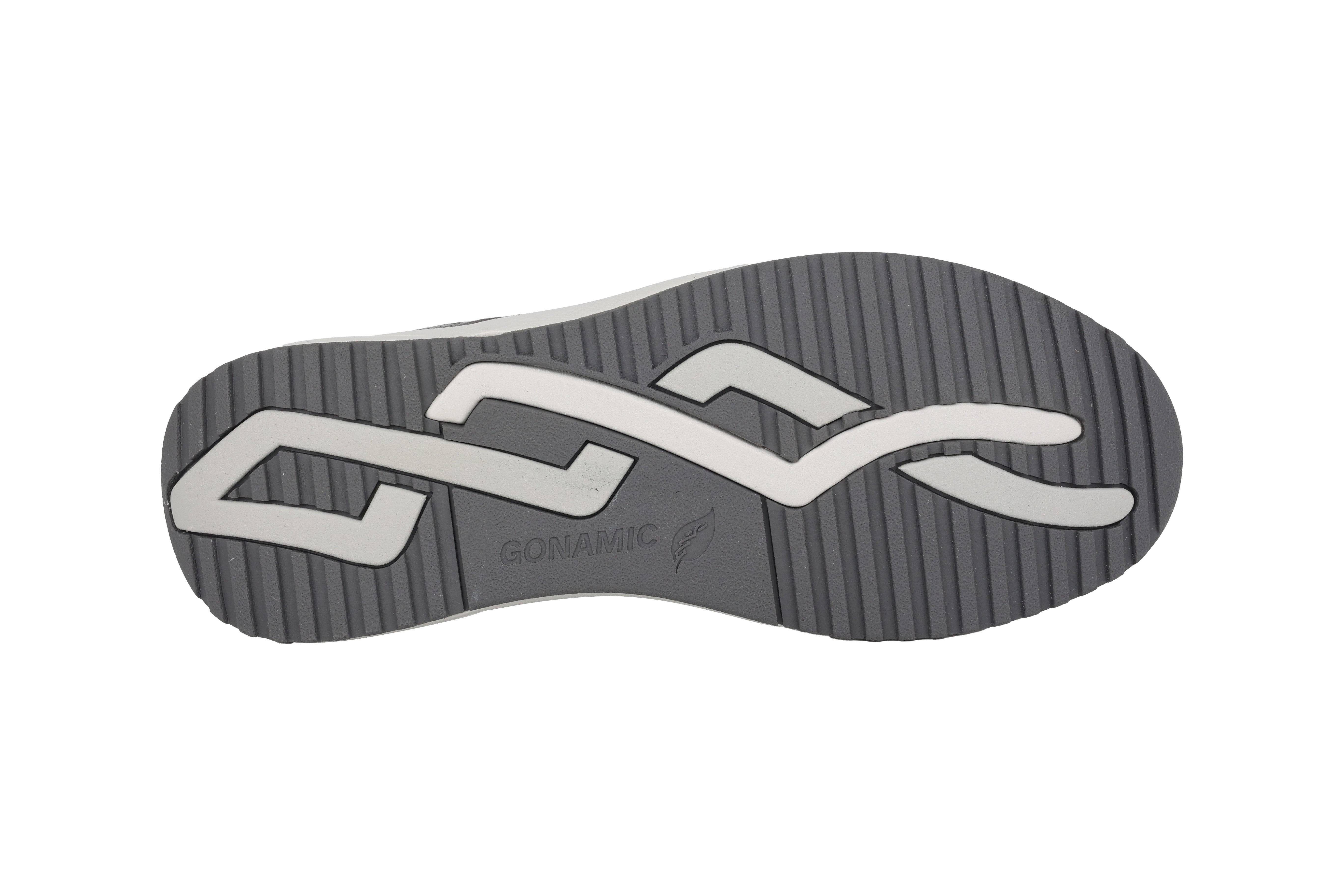 'H-Mara' damessneaker met brede pasvorm (H) en veters met rits - grijs