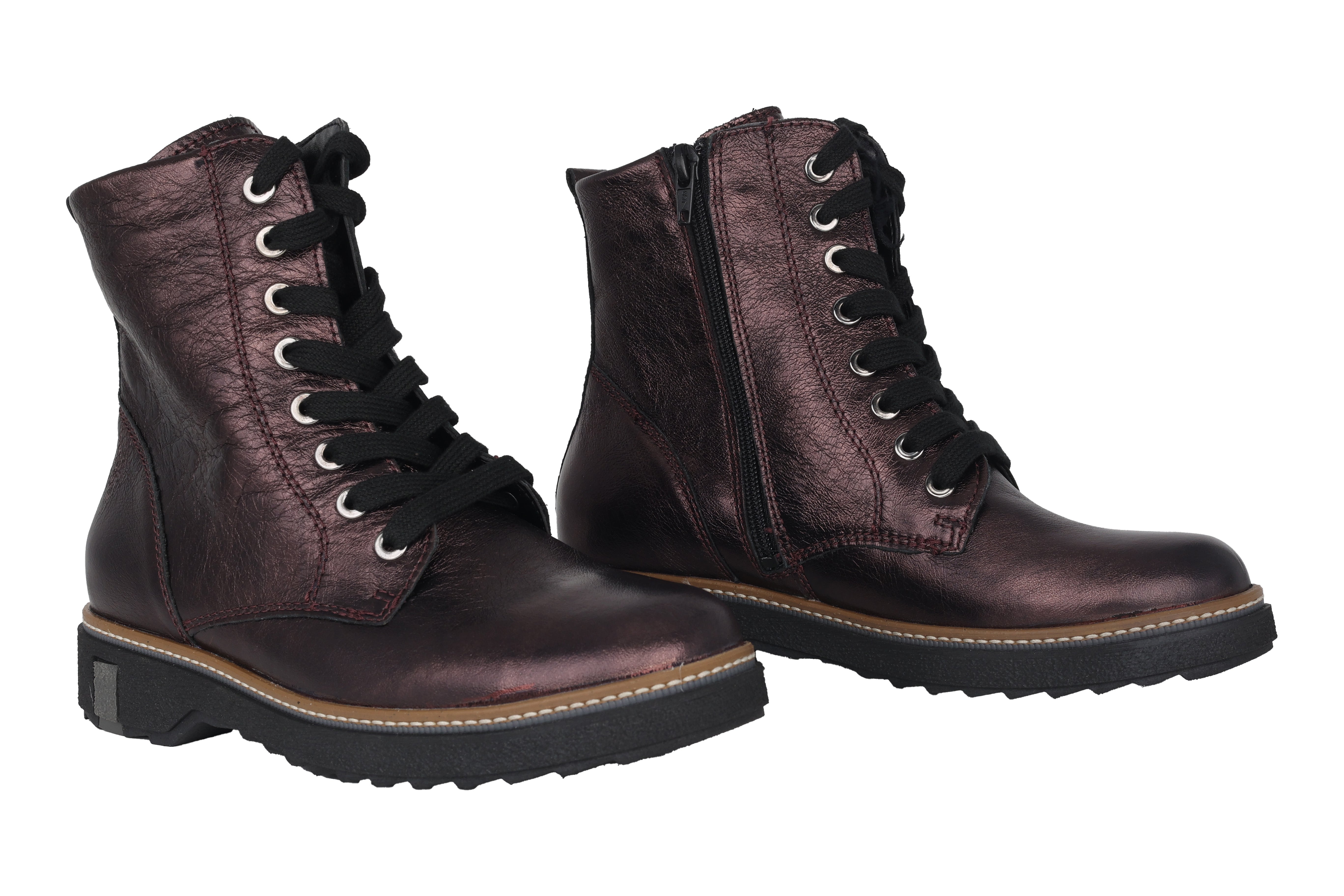 'Kitomi' dameslaars met zeer brede pasvorm (K) met veterrits - paars